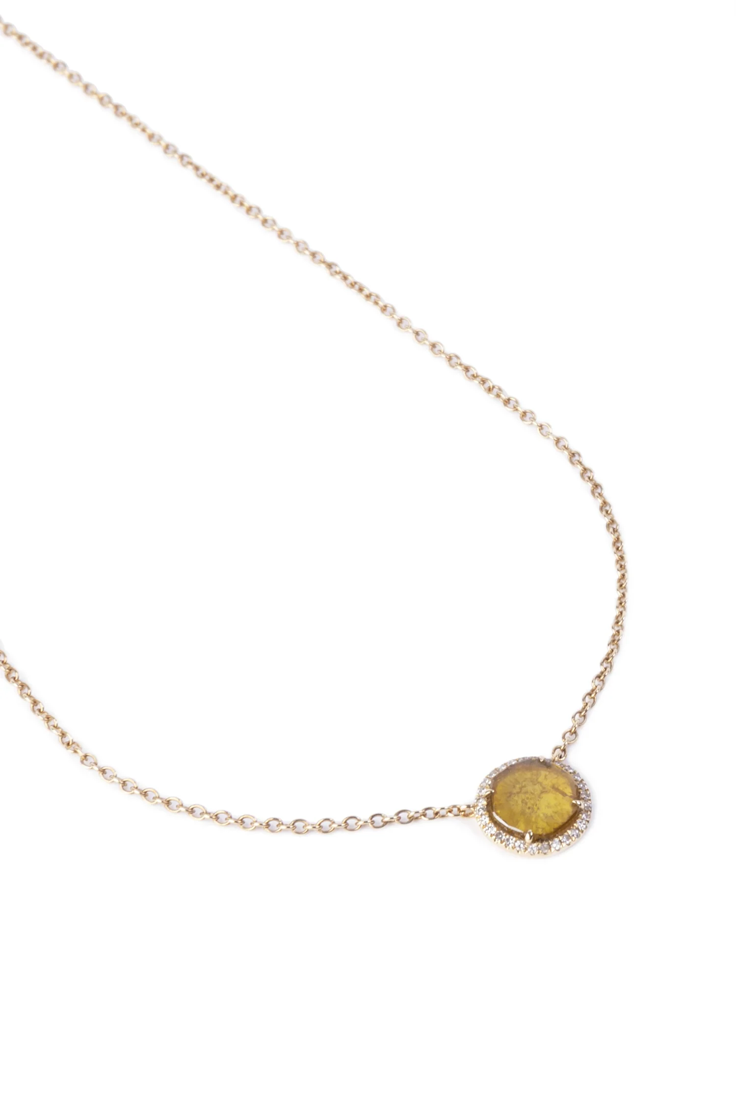 14K Diamond Slice Necklace - Image 2