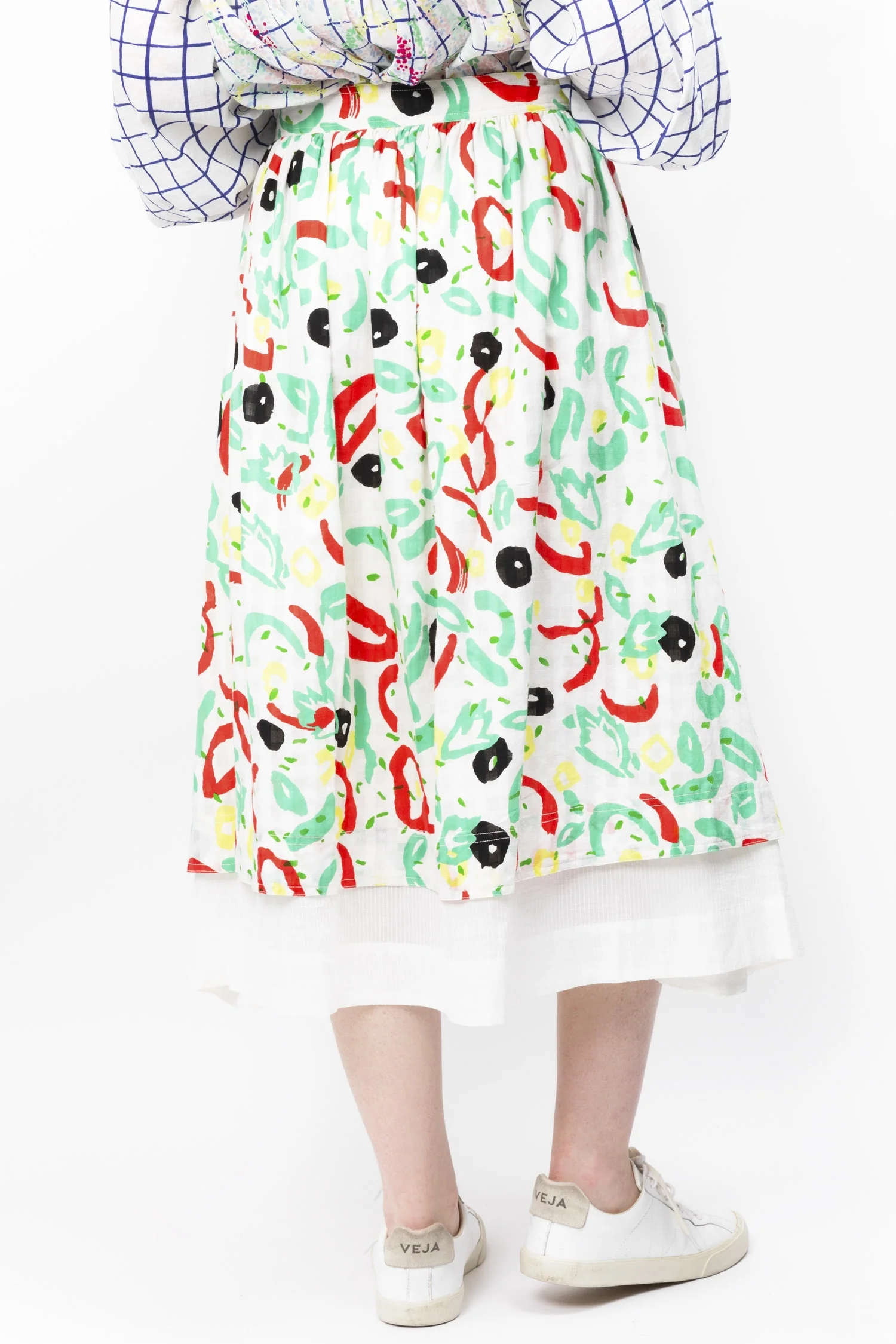 Abstract Printed Cotton Skirt - Image 2
