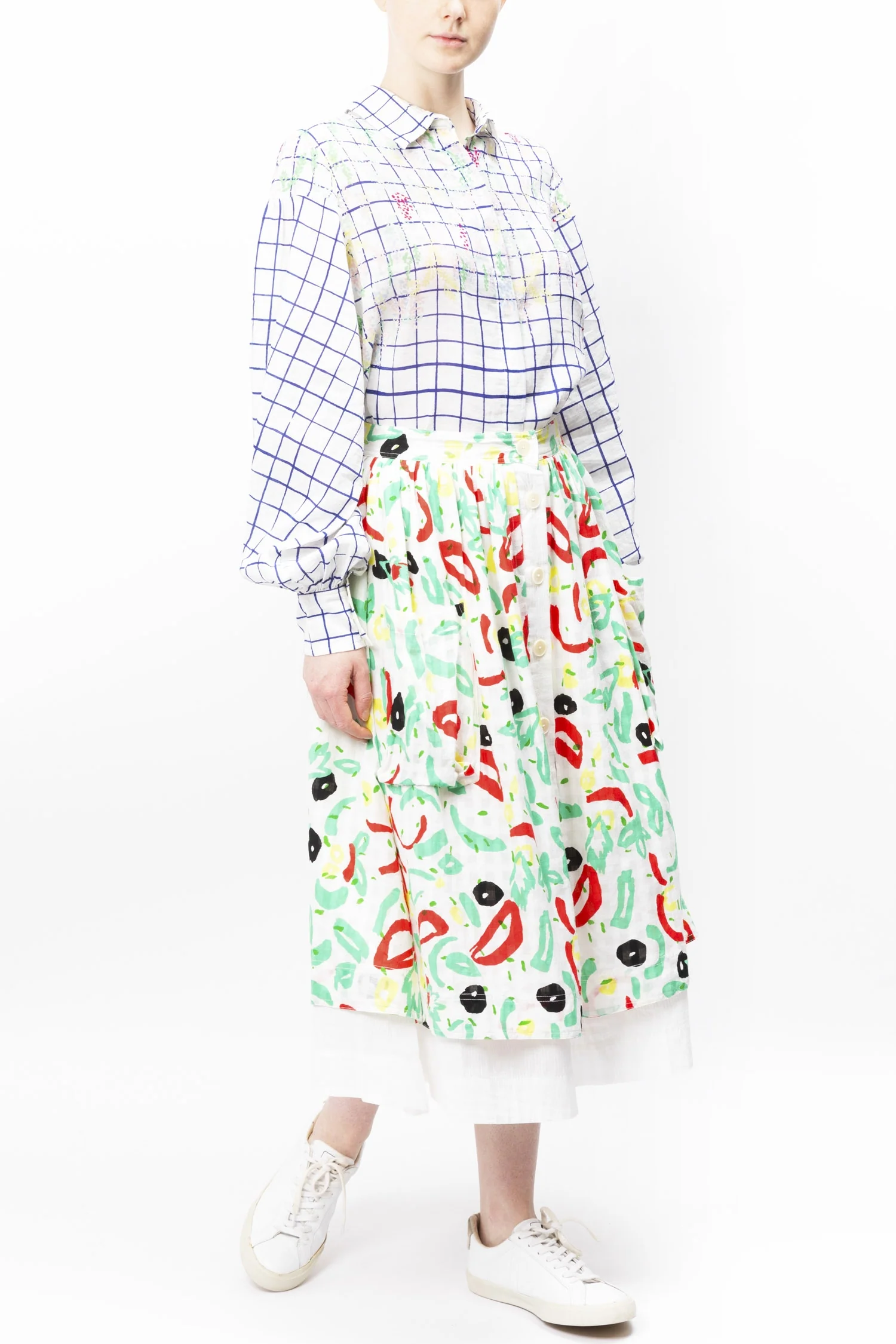 Abstract Printed Cotton Skirt - Image 4