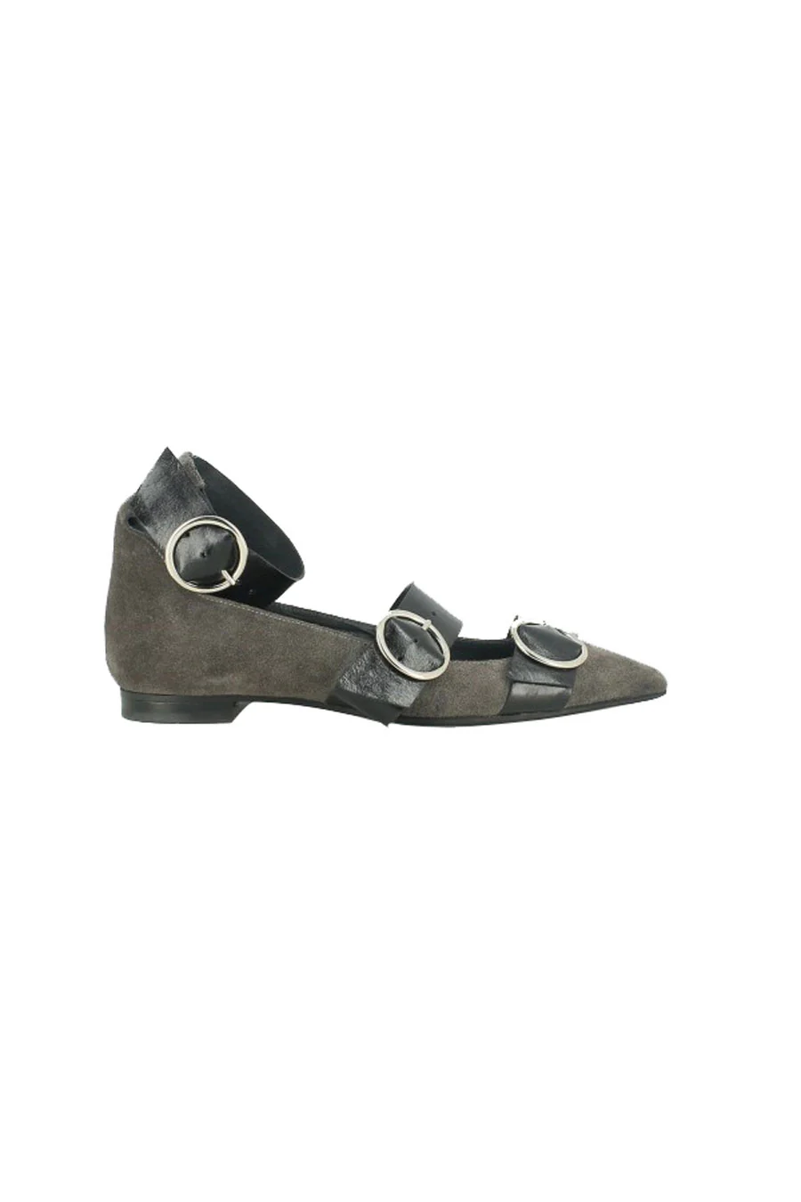Buckled Strap Suede Flats - Image 2