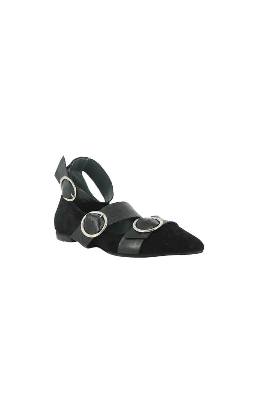 Buckled Strap Suede Flats - Image 4