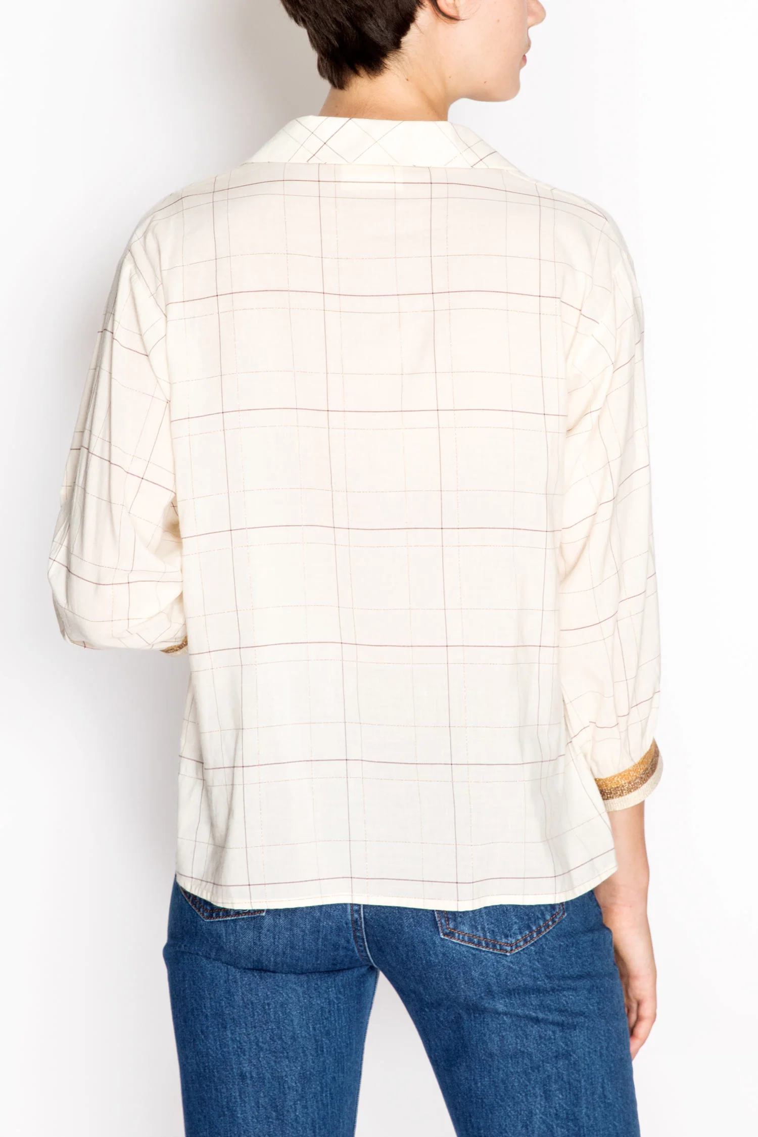 Checkered Shirt With Ribbed Cuffs - Image 2