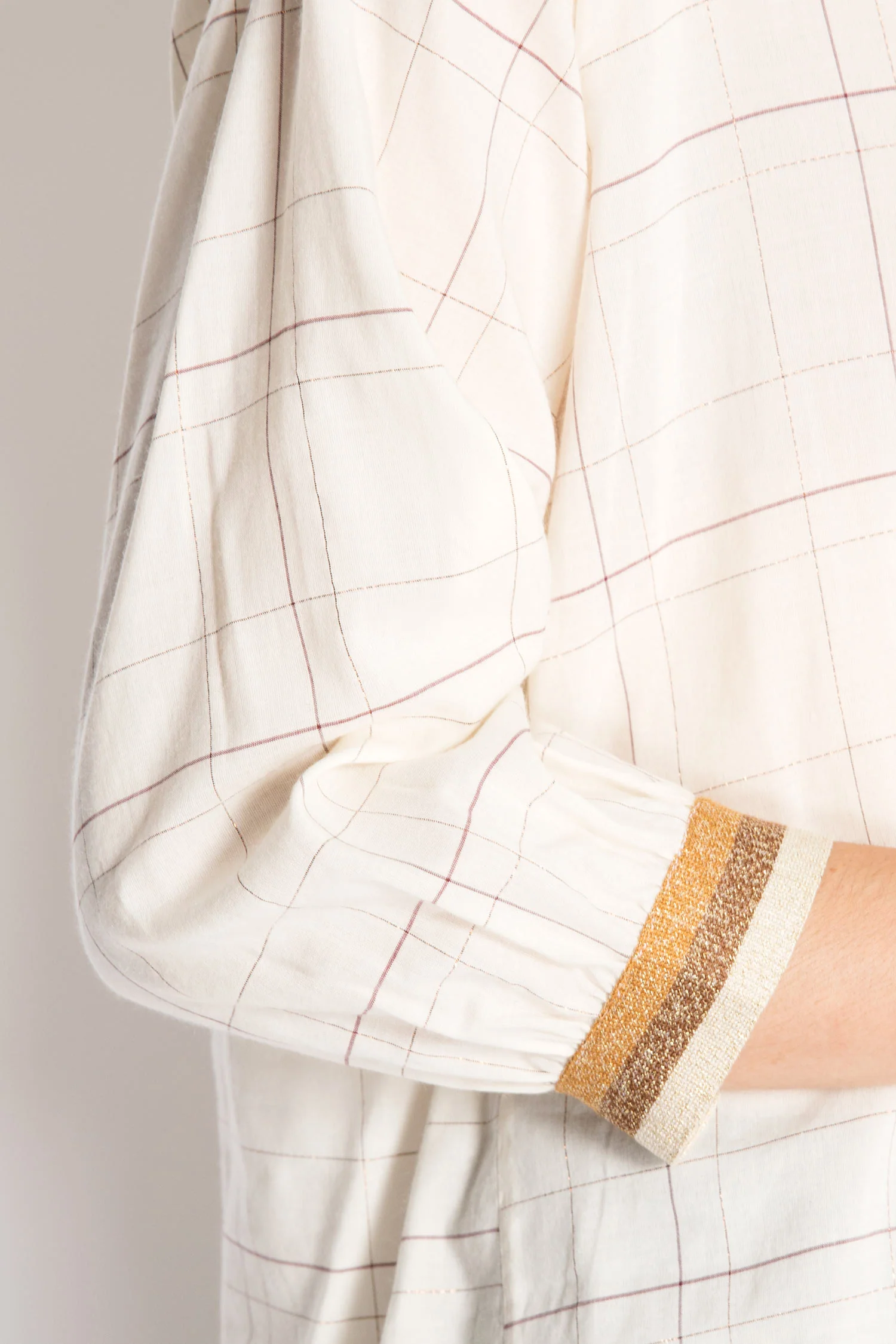 Checkered Shirt With Ribbed Cuffs - Image 3