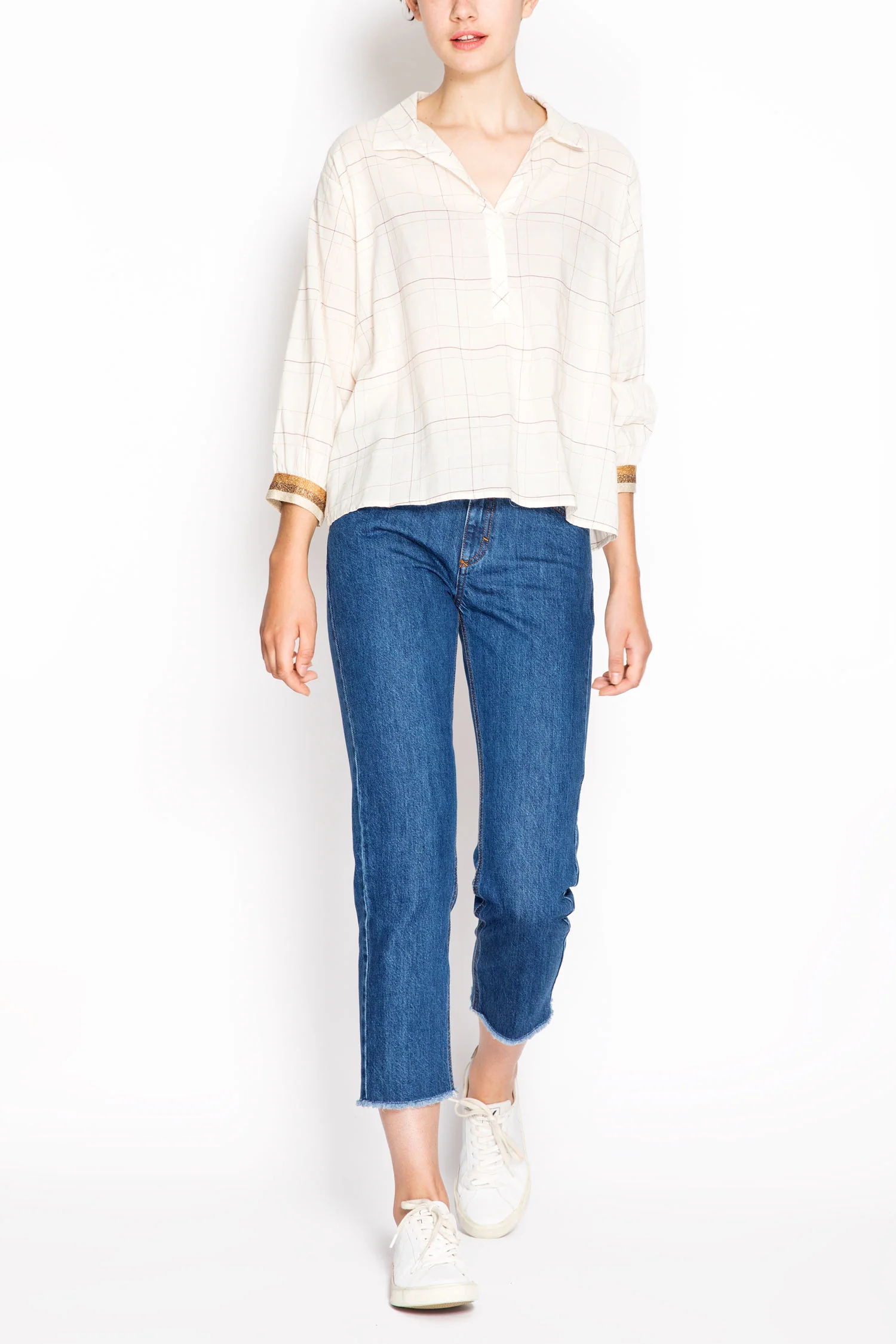 Checkered Shirt With Ribbed Cuffs - Image 4