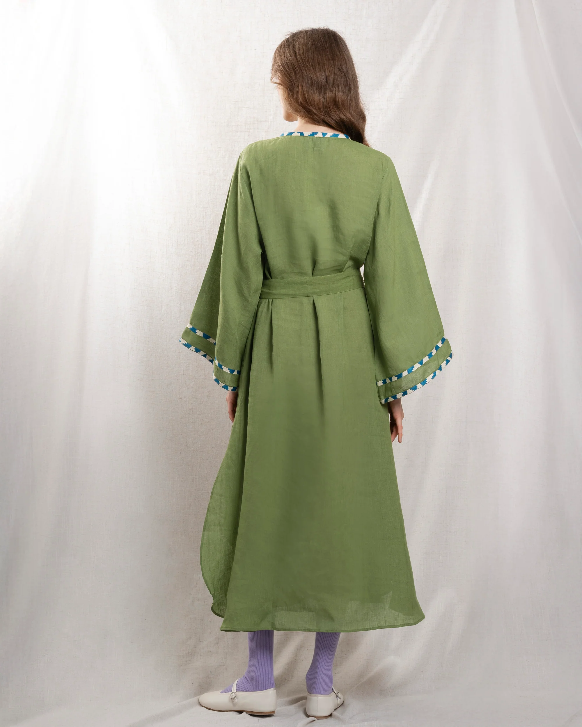 Women's Dress 100% Cotton Poplin - Primrose-Green - Image 2
