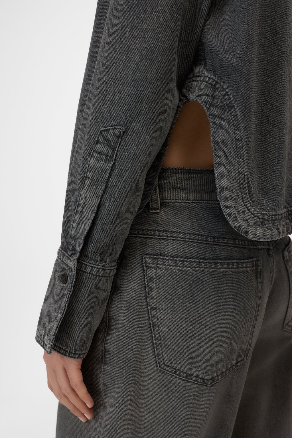 Denim Shirt C94645-12c-4e Dark-Grey - Image 3