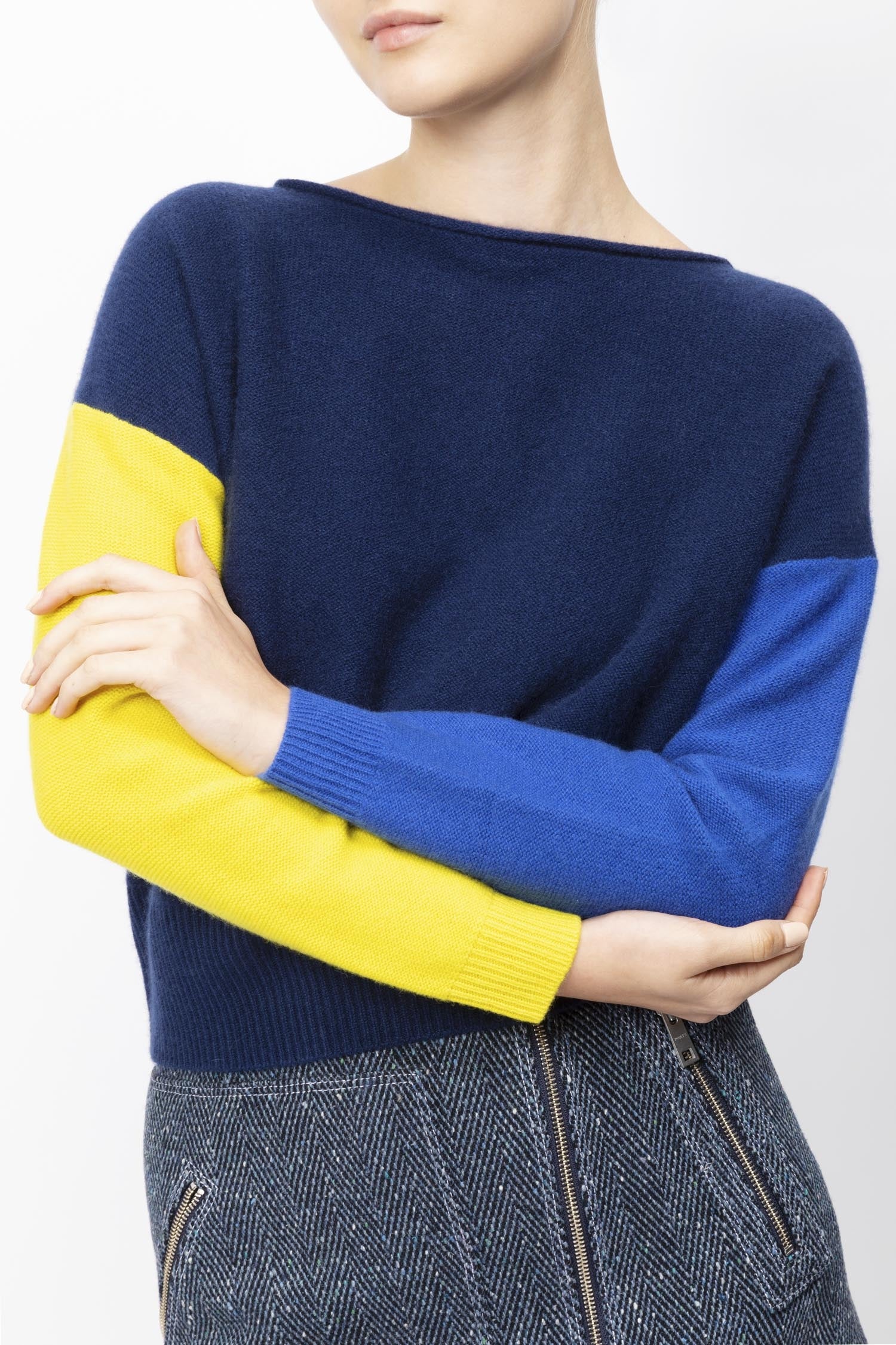 Colour Block Cashmere Sweater - Image 3
