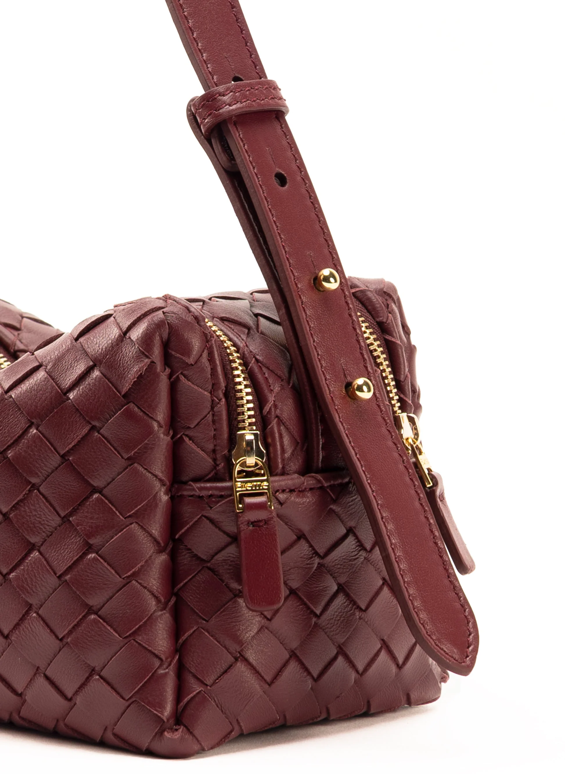 Shoulder Bag Trousse W Leathe Burgundy - Image 4