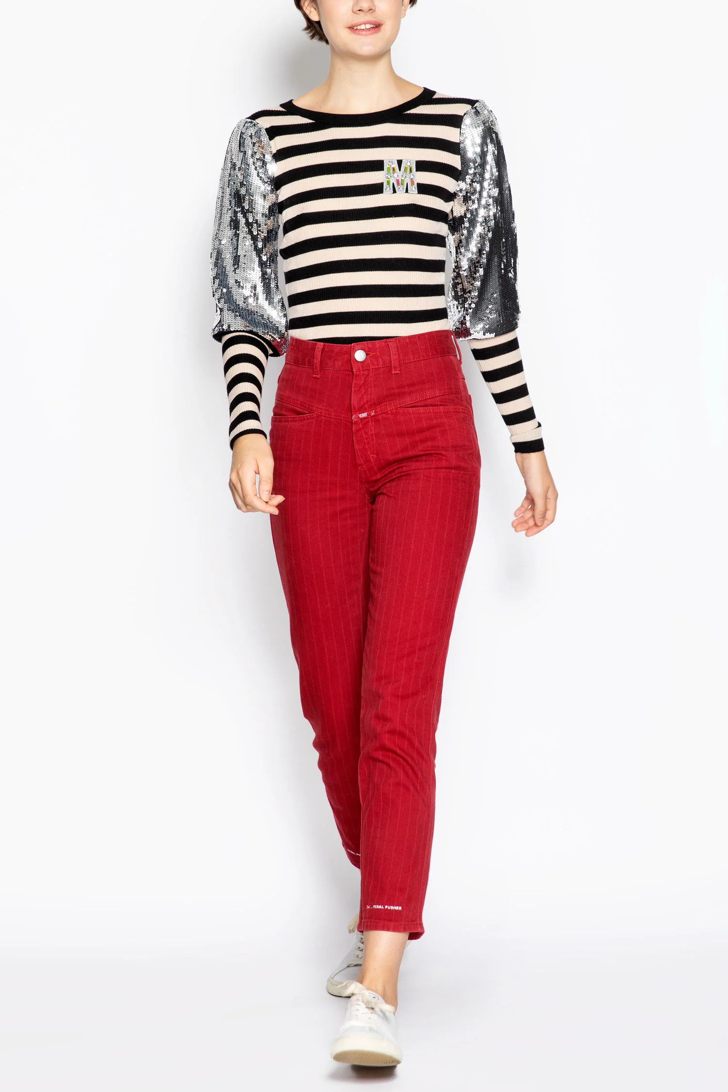 Extrafine Merino Wool Striped Jumper With Sequins - Image 4
