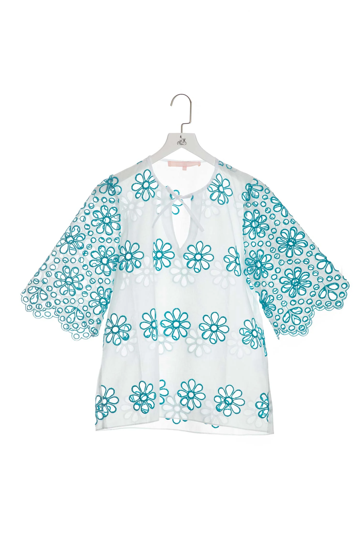 Floral Embroidered Top with Keyhole - Image 5