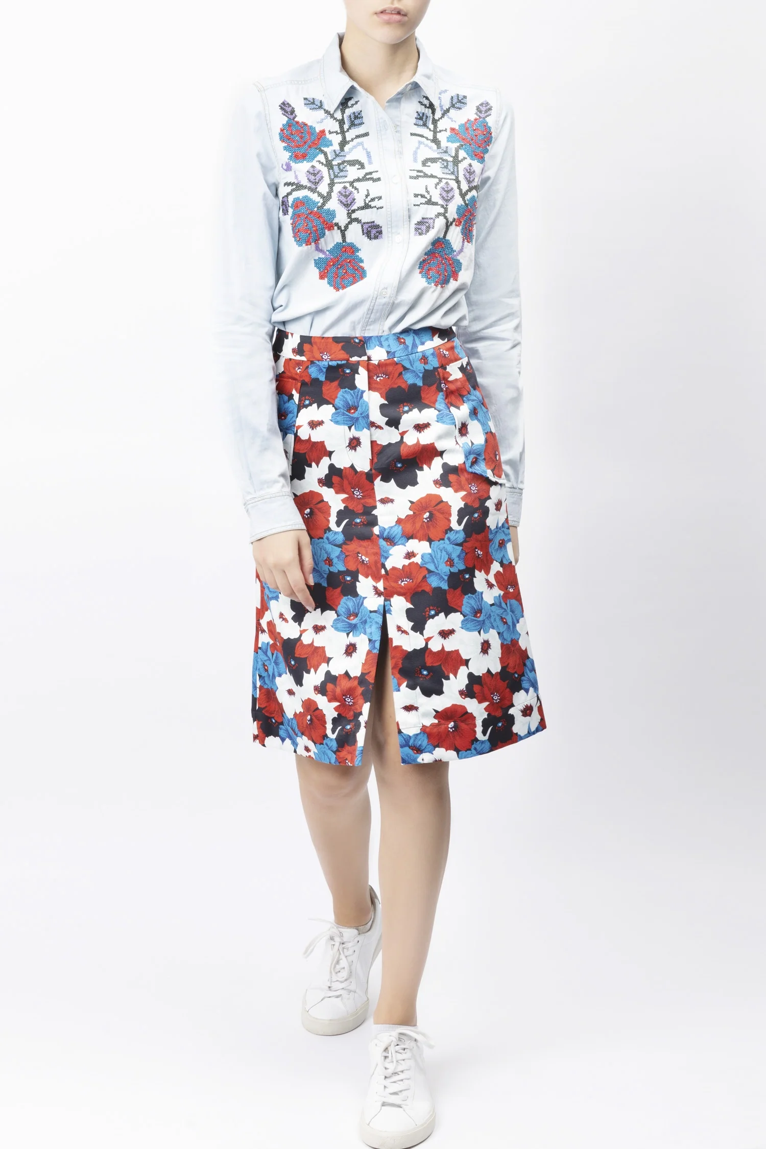 Floral Printed Skirt - Image 4