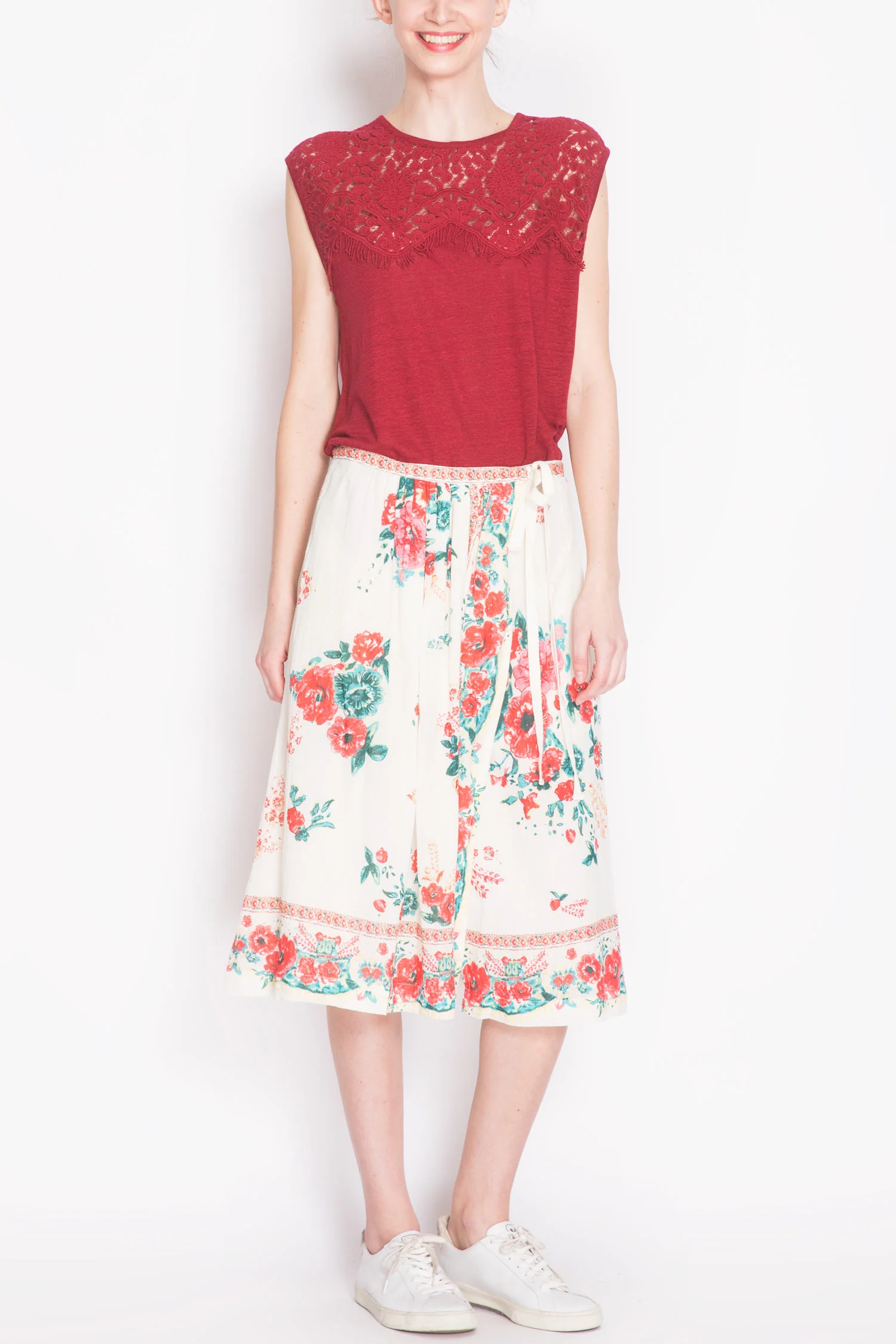 Floral Printed Wrap-Over Skirt - Image 4