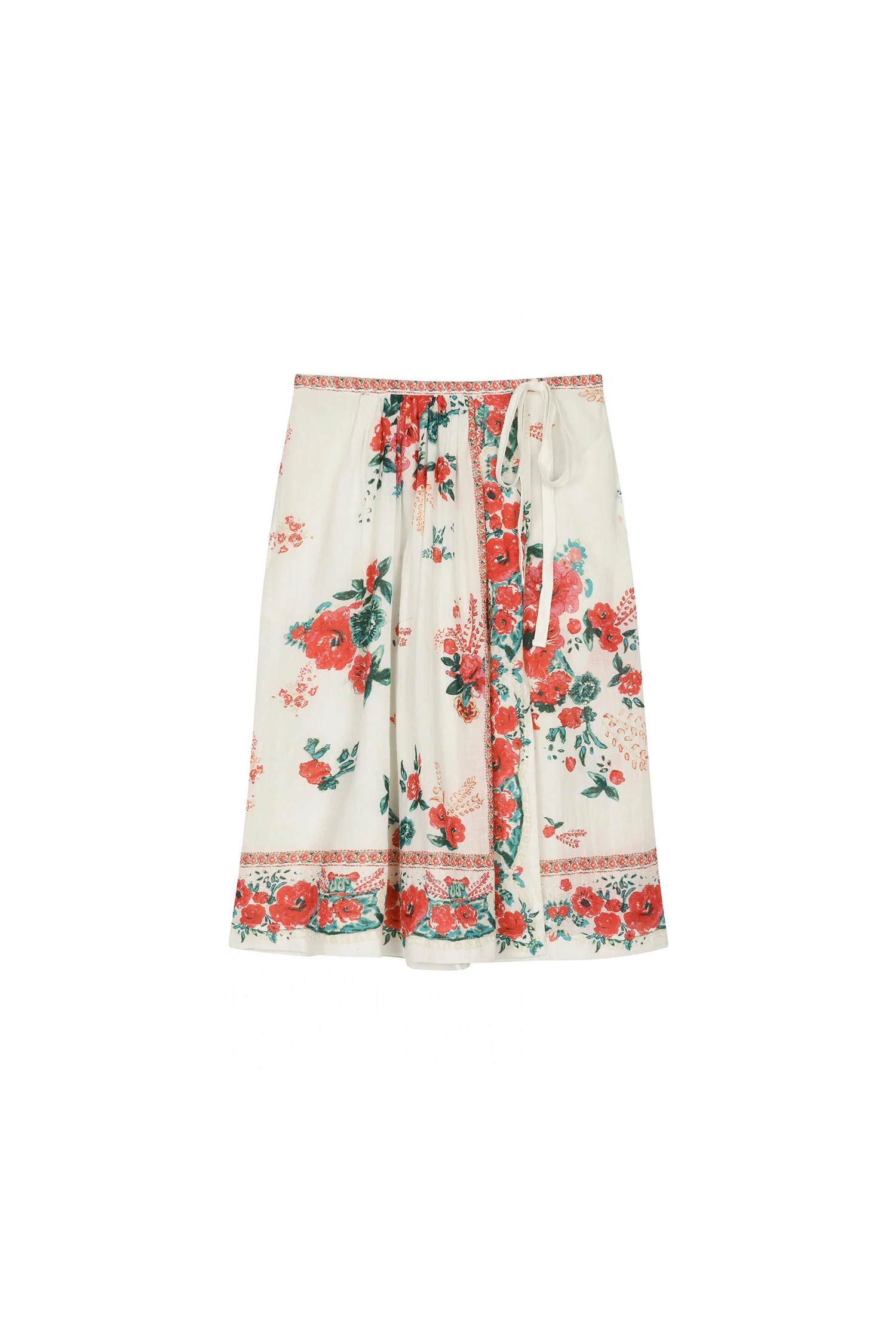 Floral Printed Wrap-Over Skirt - Image 5