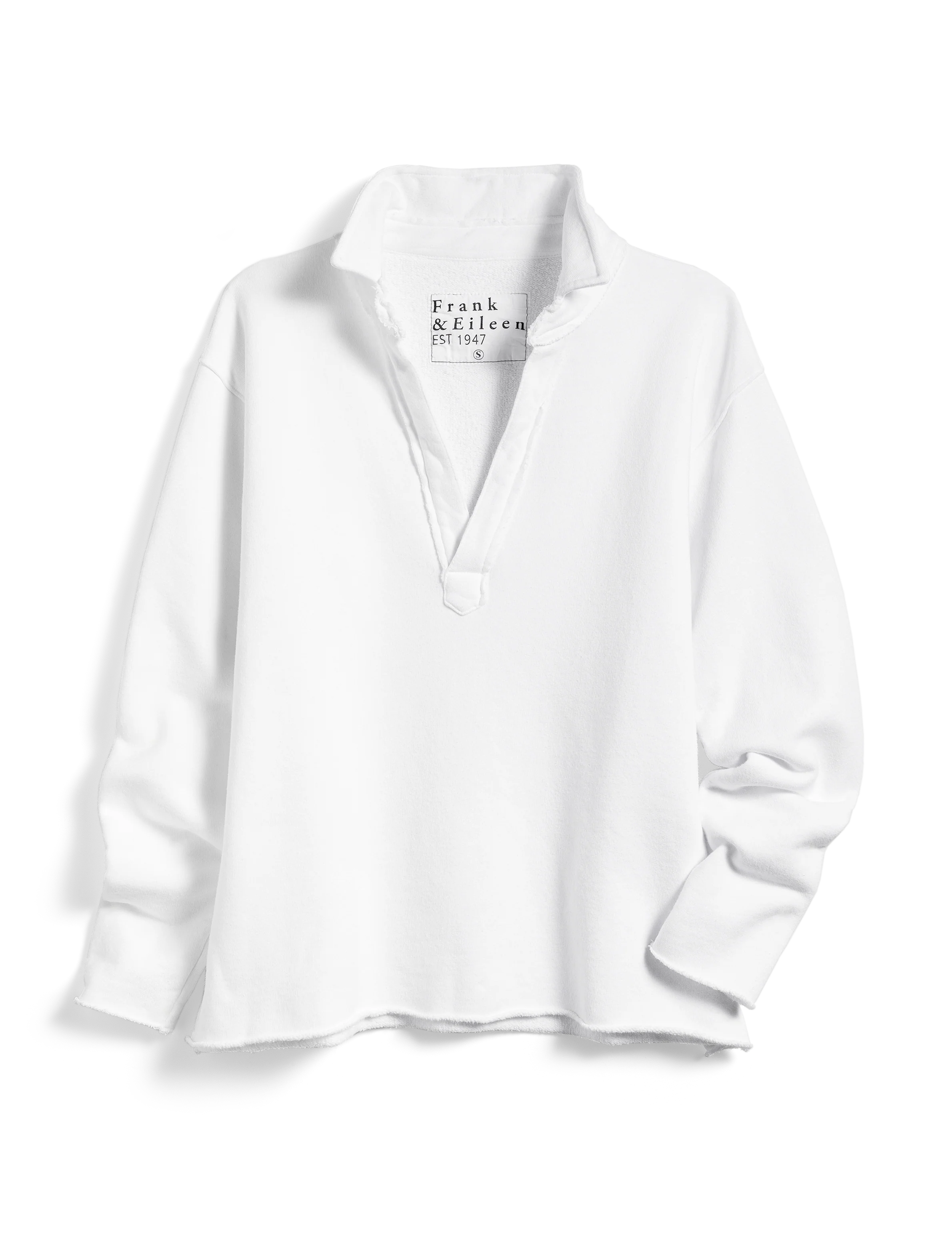 Frank & Eileen Women's Patrick Popover Henley Sweatshirt 100% Cotton Triple Fleece - White - Image 4