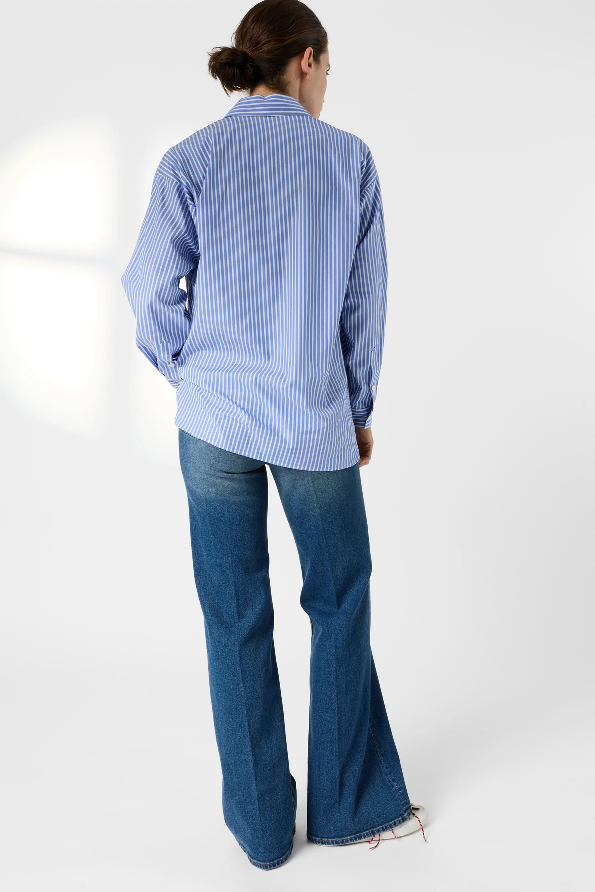 Women's Button-Down Blouse 100 Percent Cotton - Blue - Image 4