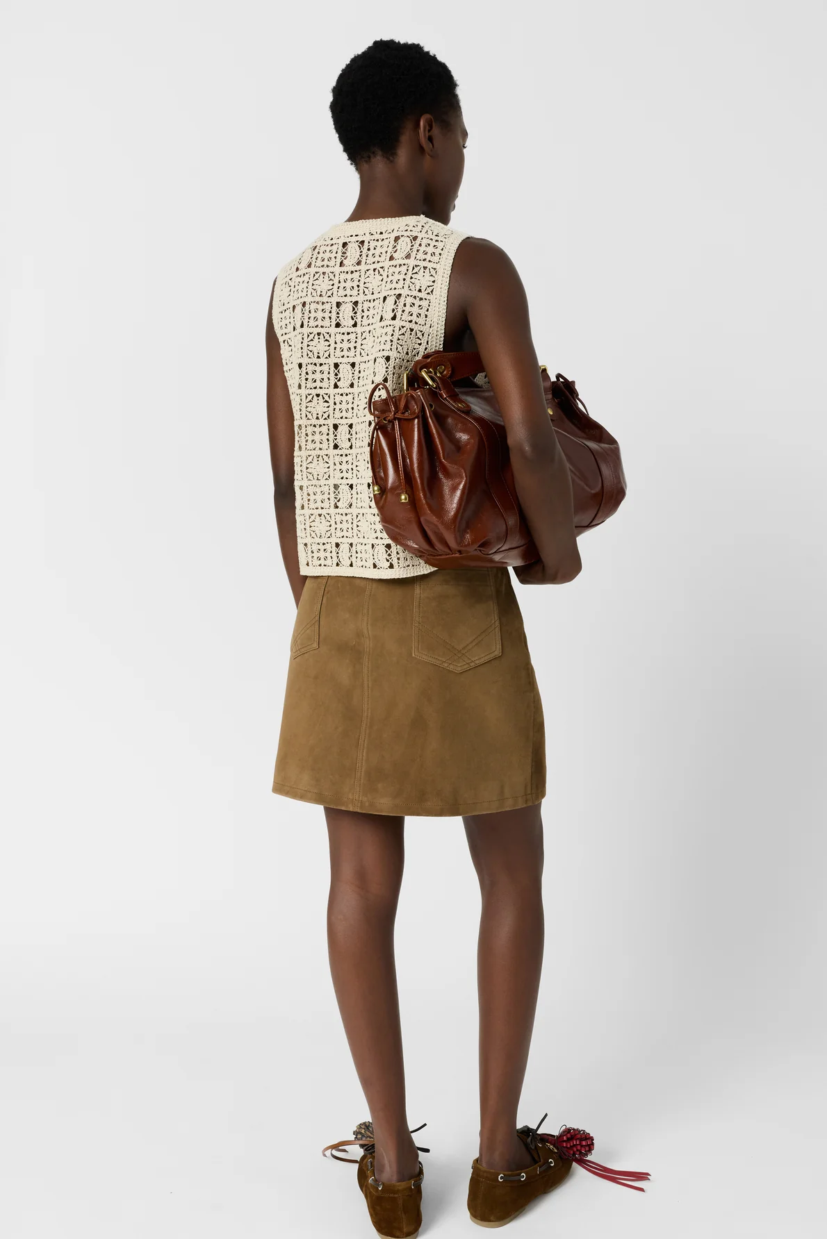 Women's Button-Down Blouse Guipure Lace Embroidered - Natural - Image 4
