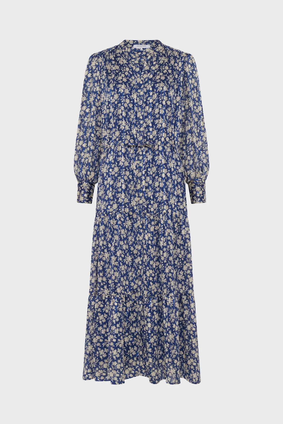 Women's Dress Lurex Metallic Thread Embellished Fabric - Blue Ink