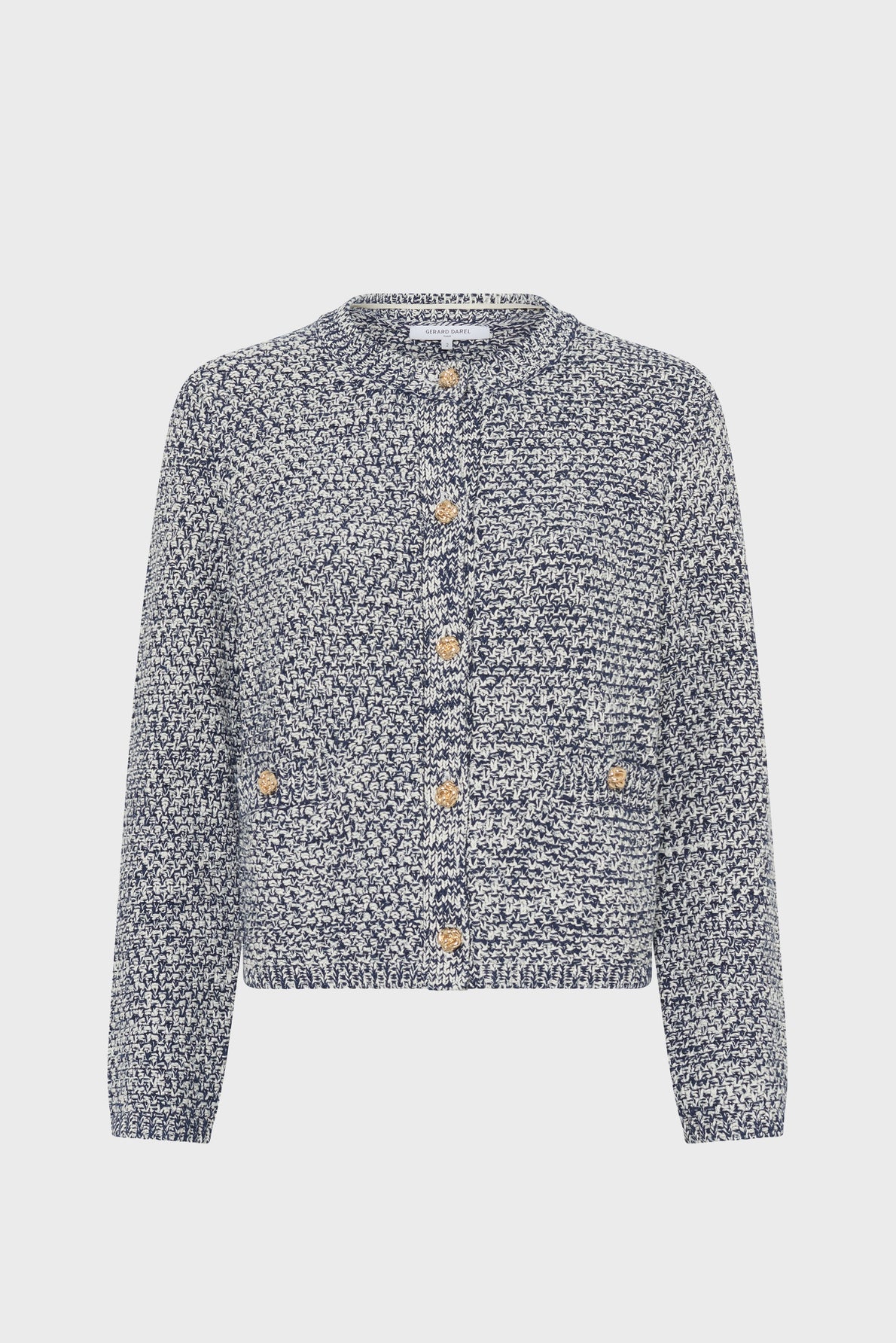 Women's Cardigan Knit Sweater 100% Cotton - Blue Navy