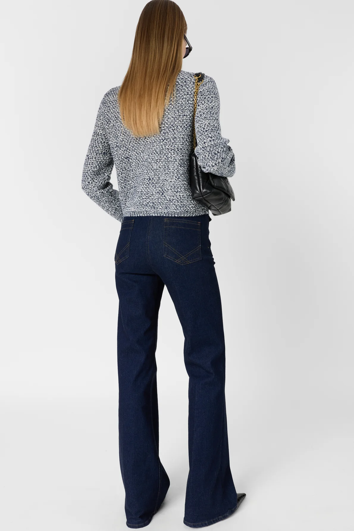 Women's Cardigan Knit Sweater 100% Cotton - Blue Navy - Image 4