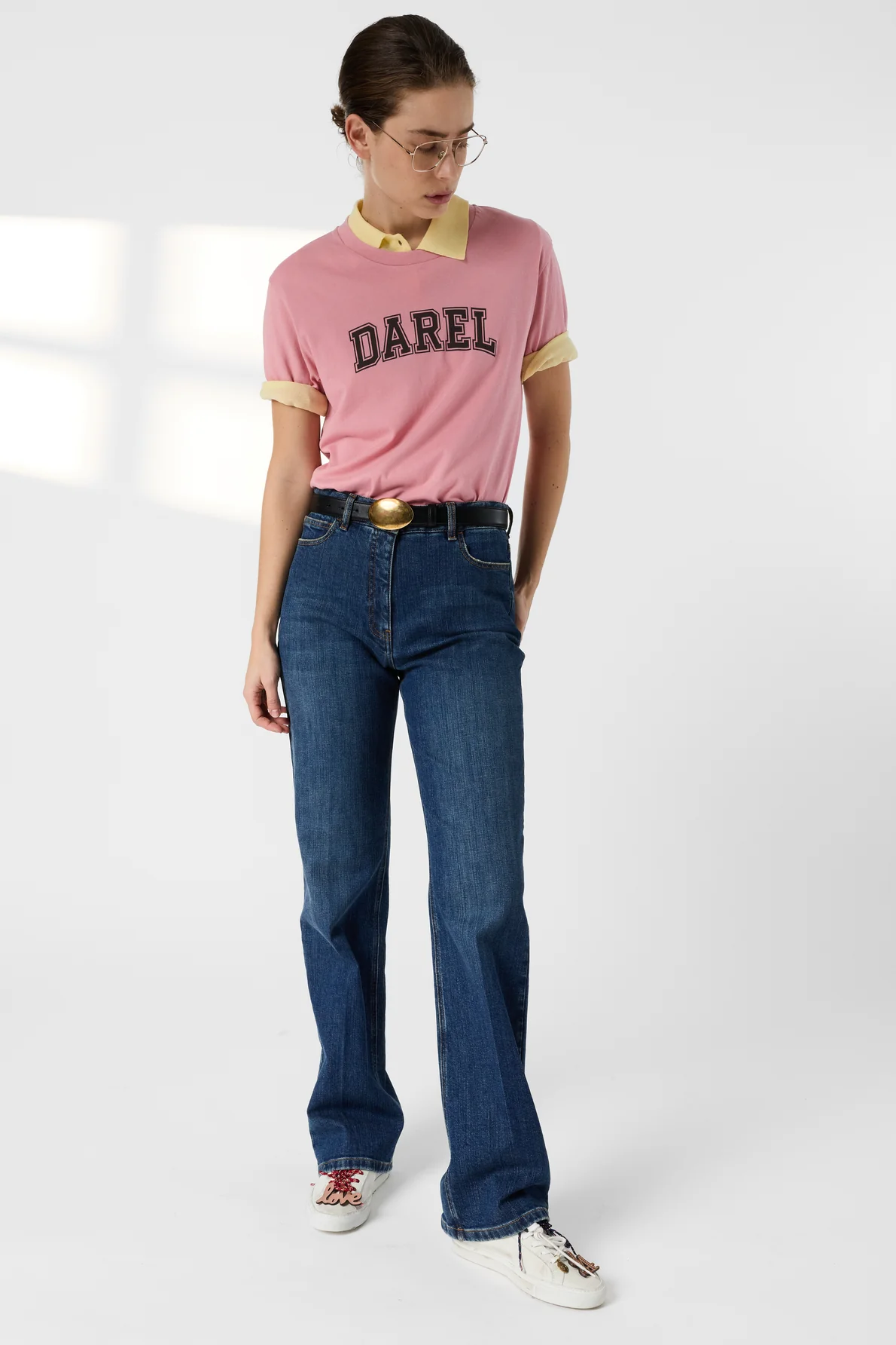 Unisex T-shirt Retro Campus Graphic 100% Cotton - Pink - Image 7