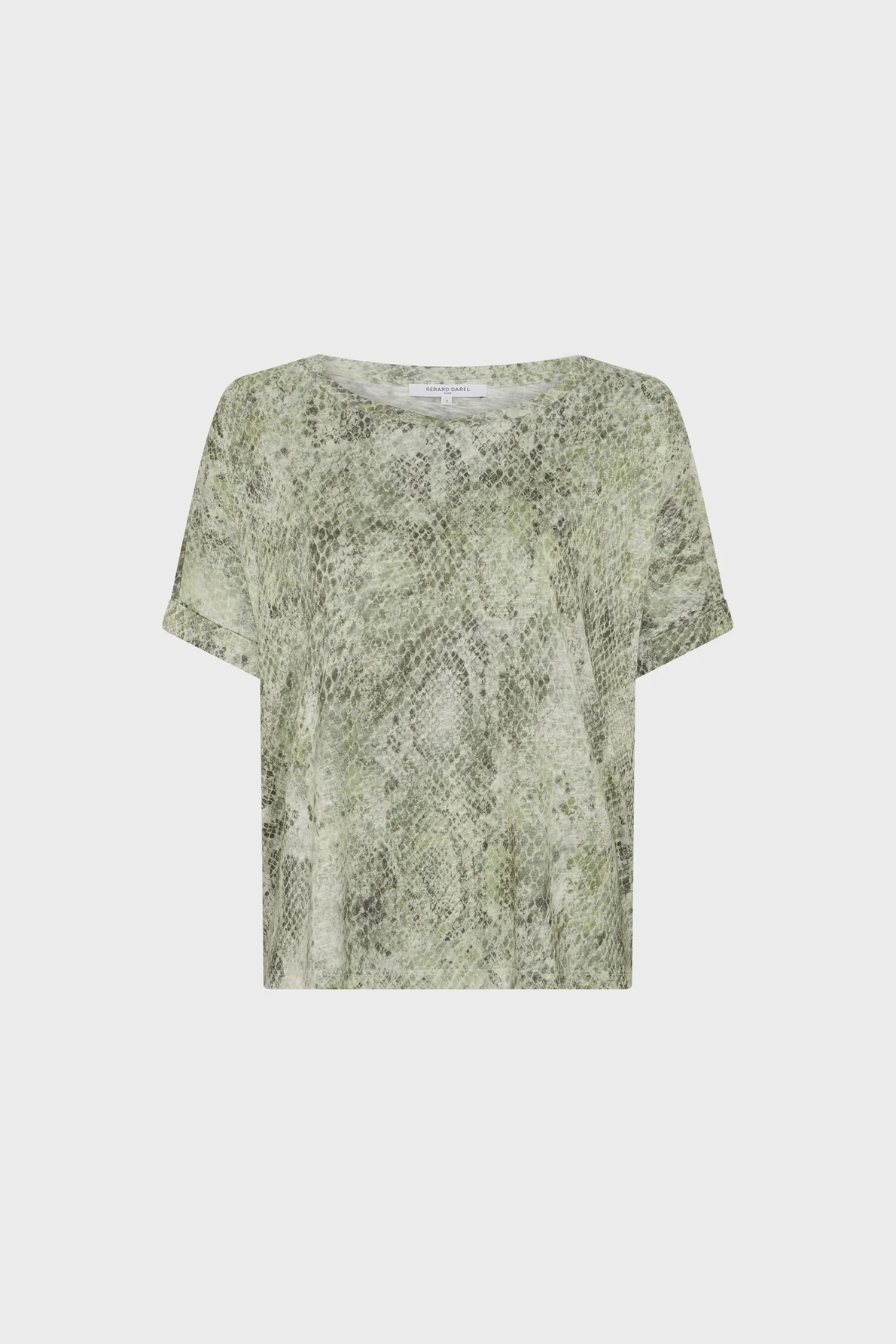 Women Oversized T-Shirt 100 Percent Cotton Jersey - Khaki-Green