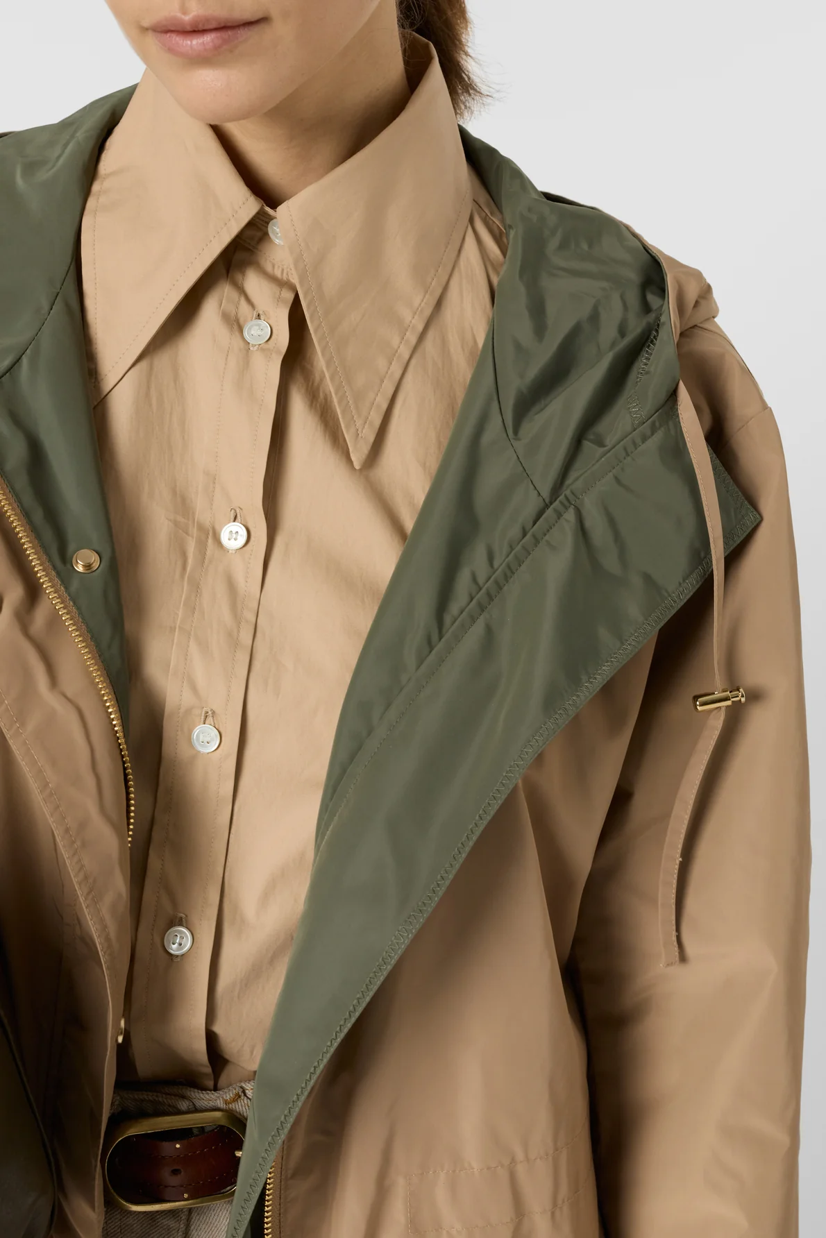 Women's Trench Coat 100% Cotton Gabardine Twill - Sand - Image 5