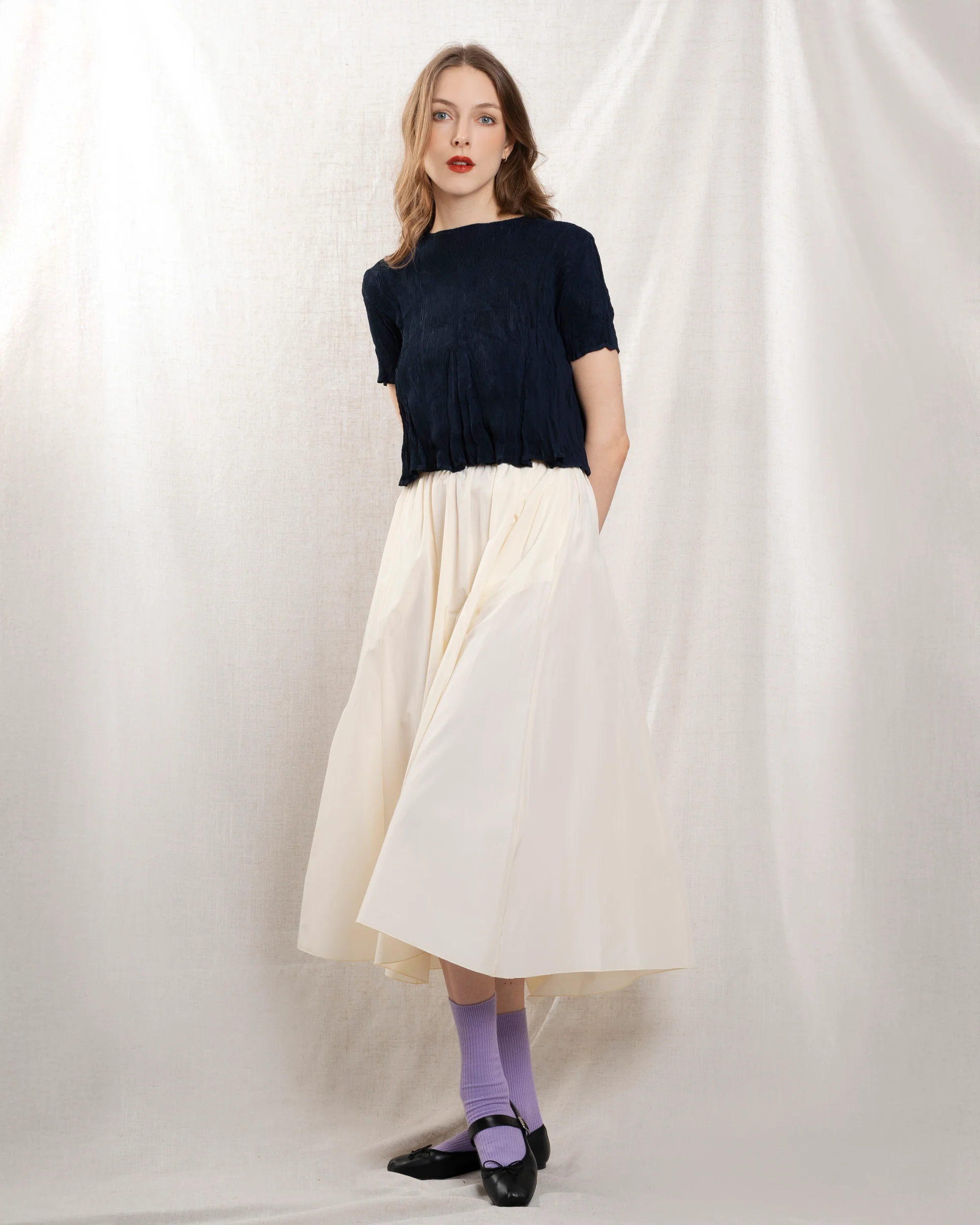 Blouse Gd172 Navy - Image 5