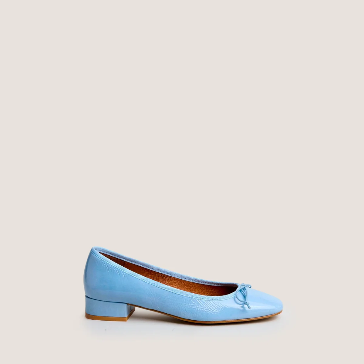 Ballerines Dadou Vernis Plisse Bleu-Ciel - Image 2