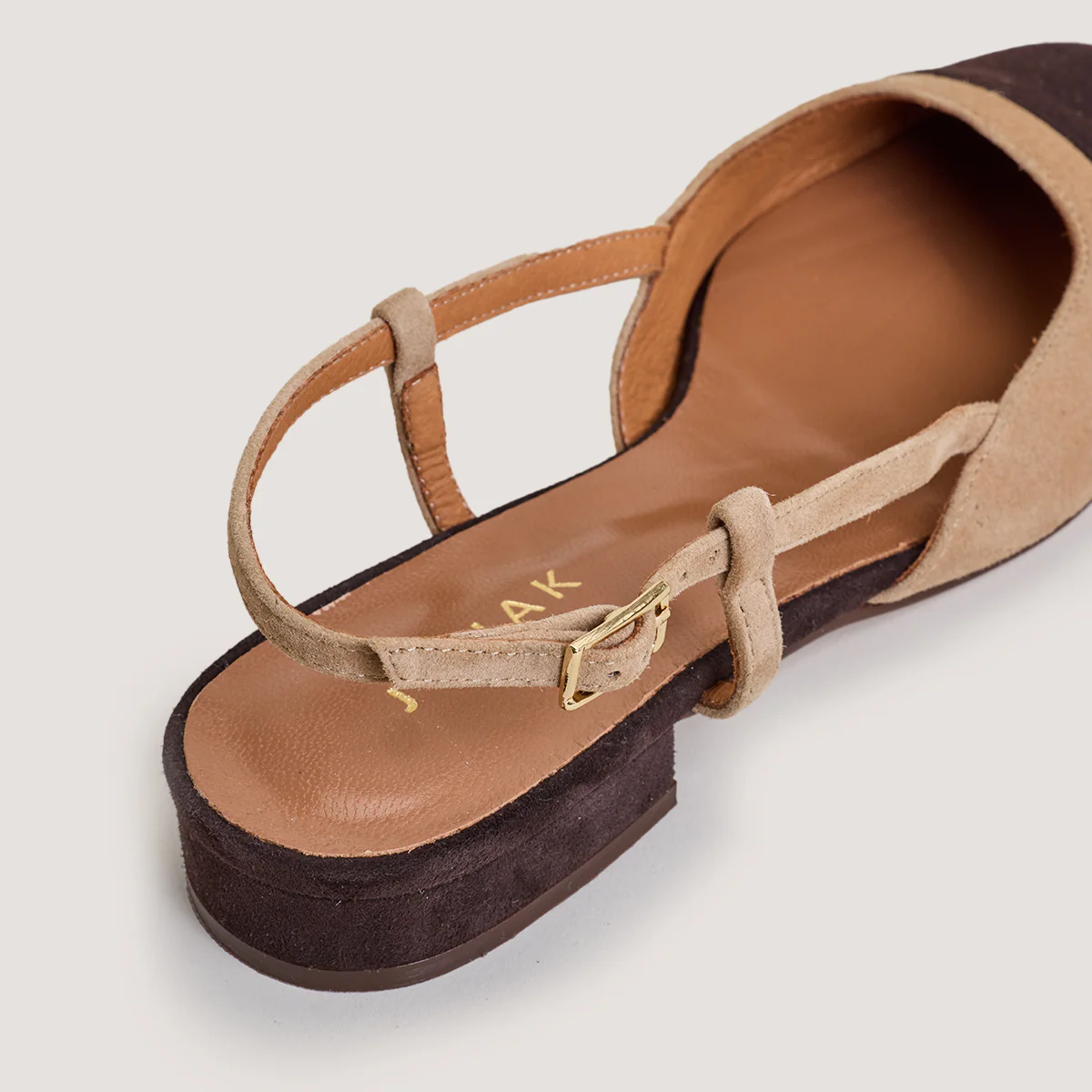 Ballerines Dhapou Velours/velou Marron-Fonce-camel - Image 2