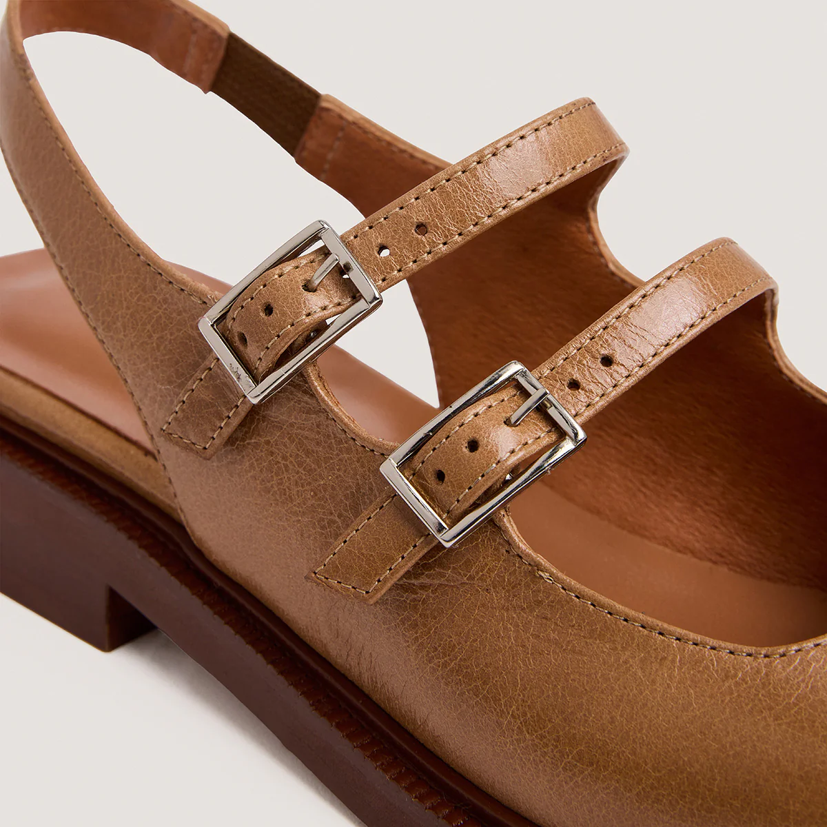 Ballerines Dreamer Cuir Vieilli Beige - Image 3