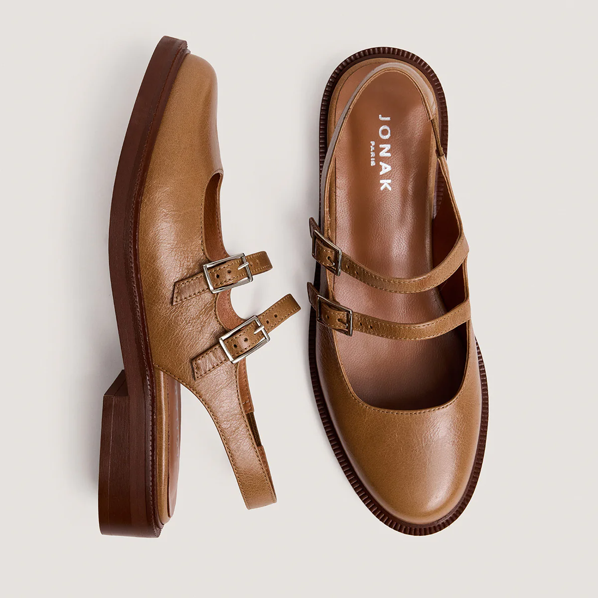 Ballerines Dreamer Cuir Vieilli Beige - Image 4