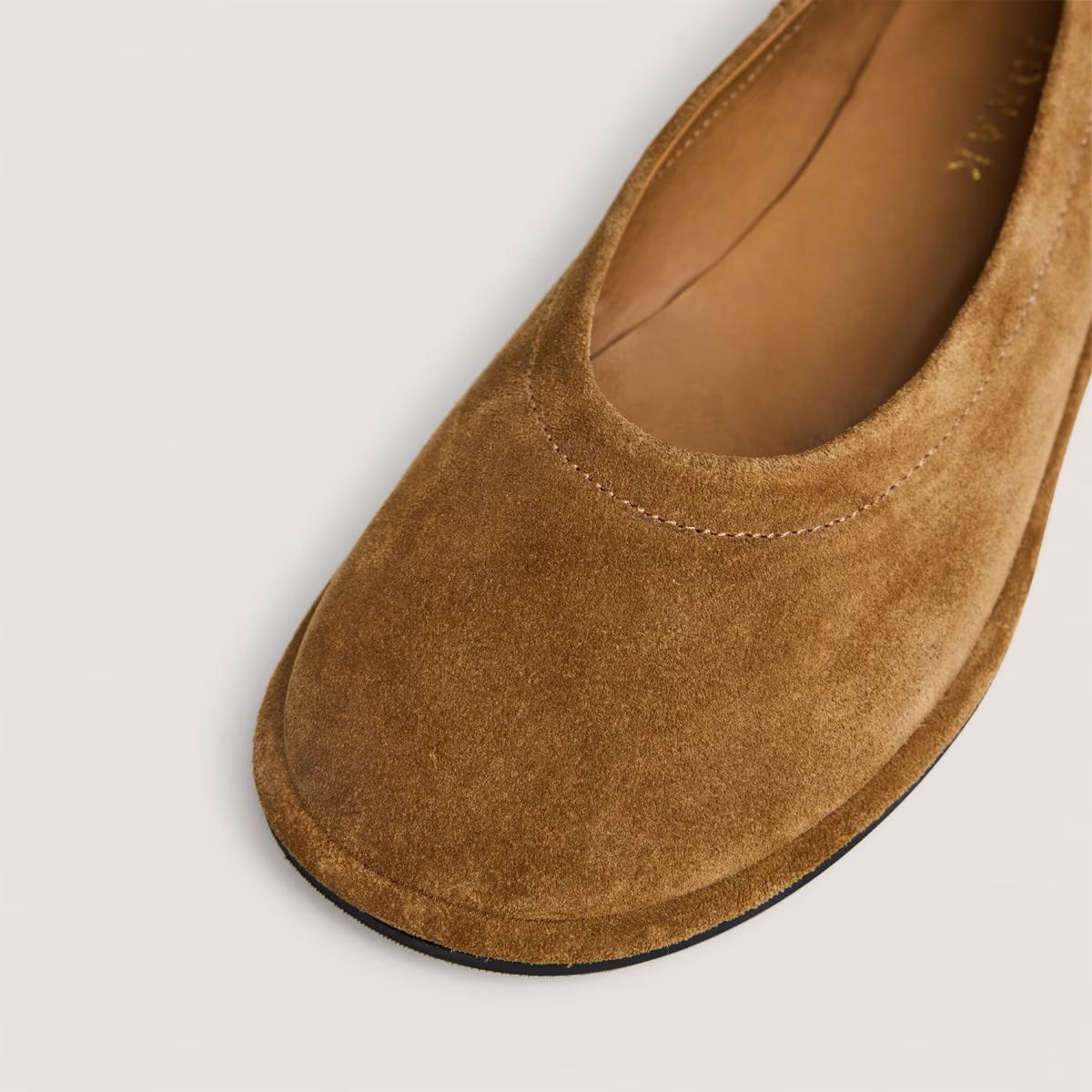 Jonak Women's Janice Ballerinas in Tobacco Split Leather - Brown Tabac - Image 4