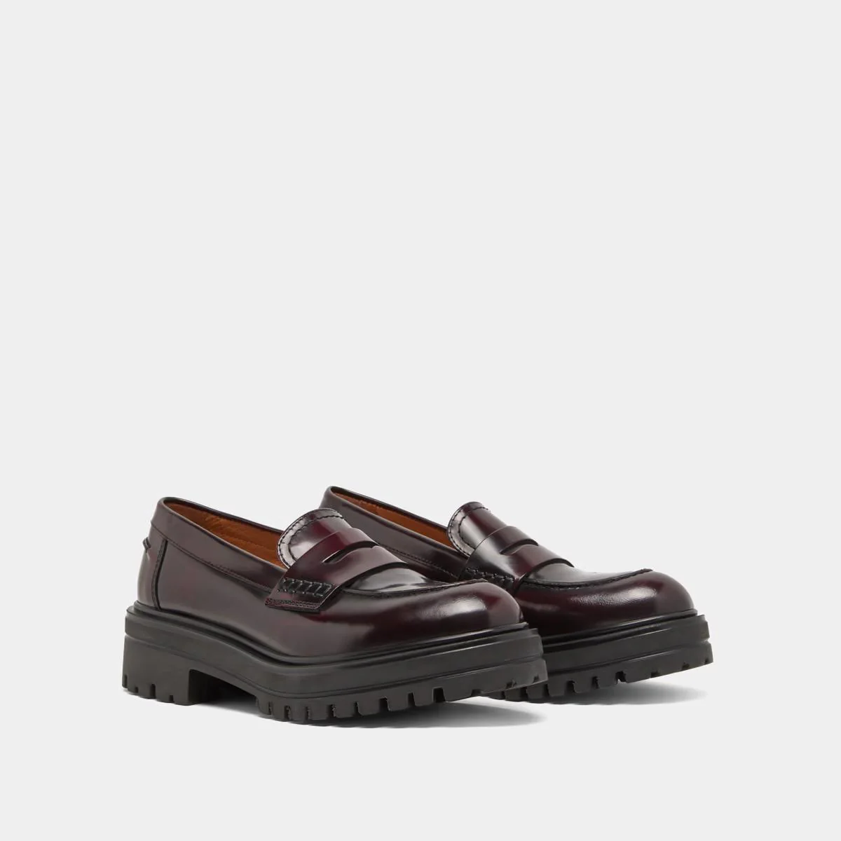 Mocassins Alfi Cuir Glace Bordeaux - Image 4
