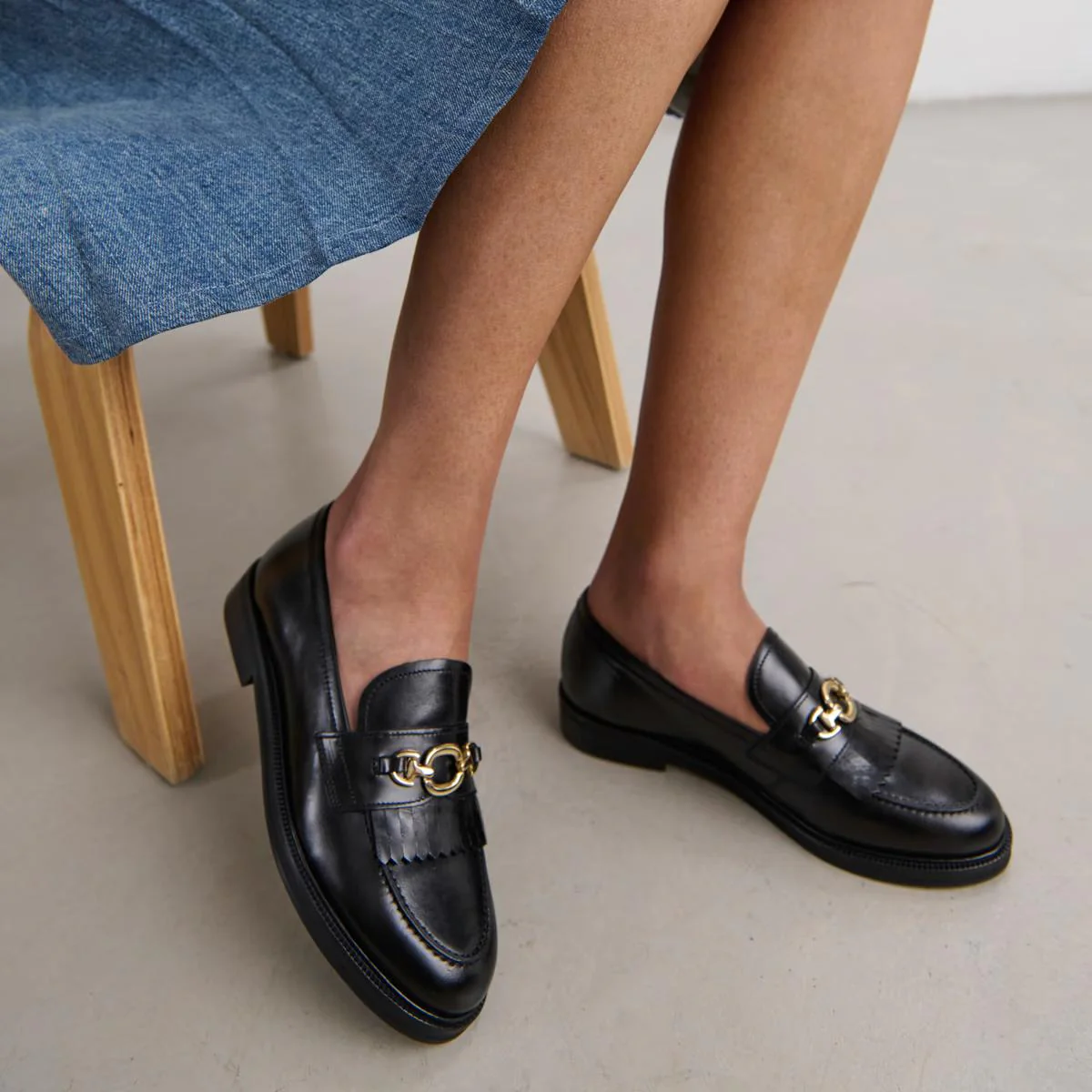 Mocassins Delphes Cuir Noir - Image 3