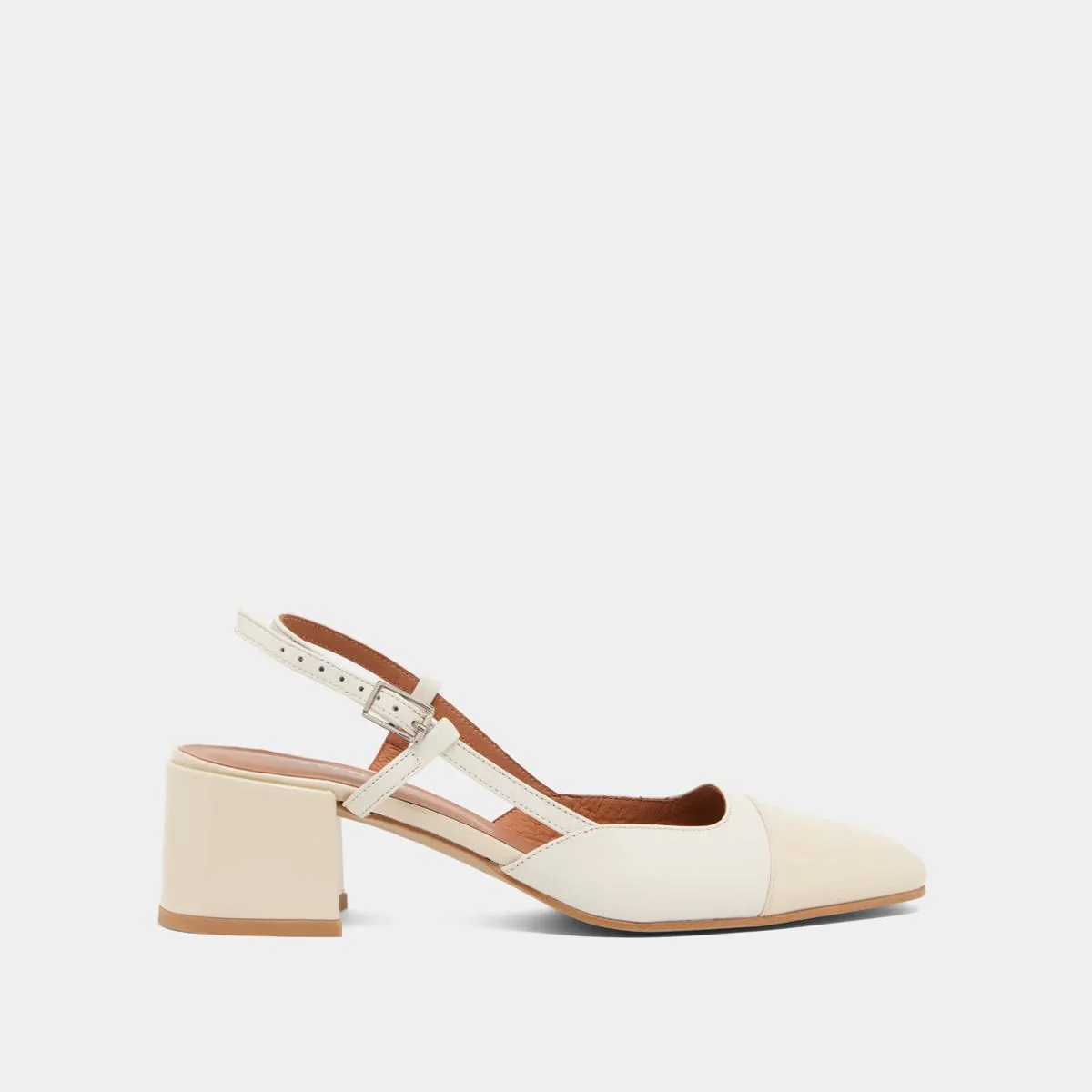 Salomes/babies Dhapopy Vernis/cuir Ecru-ecru - Image 2