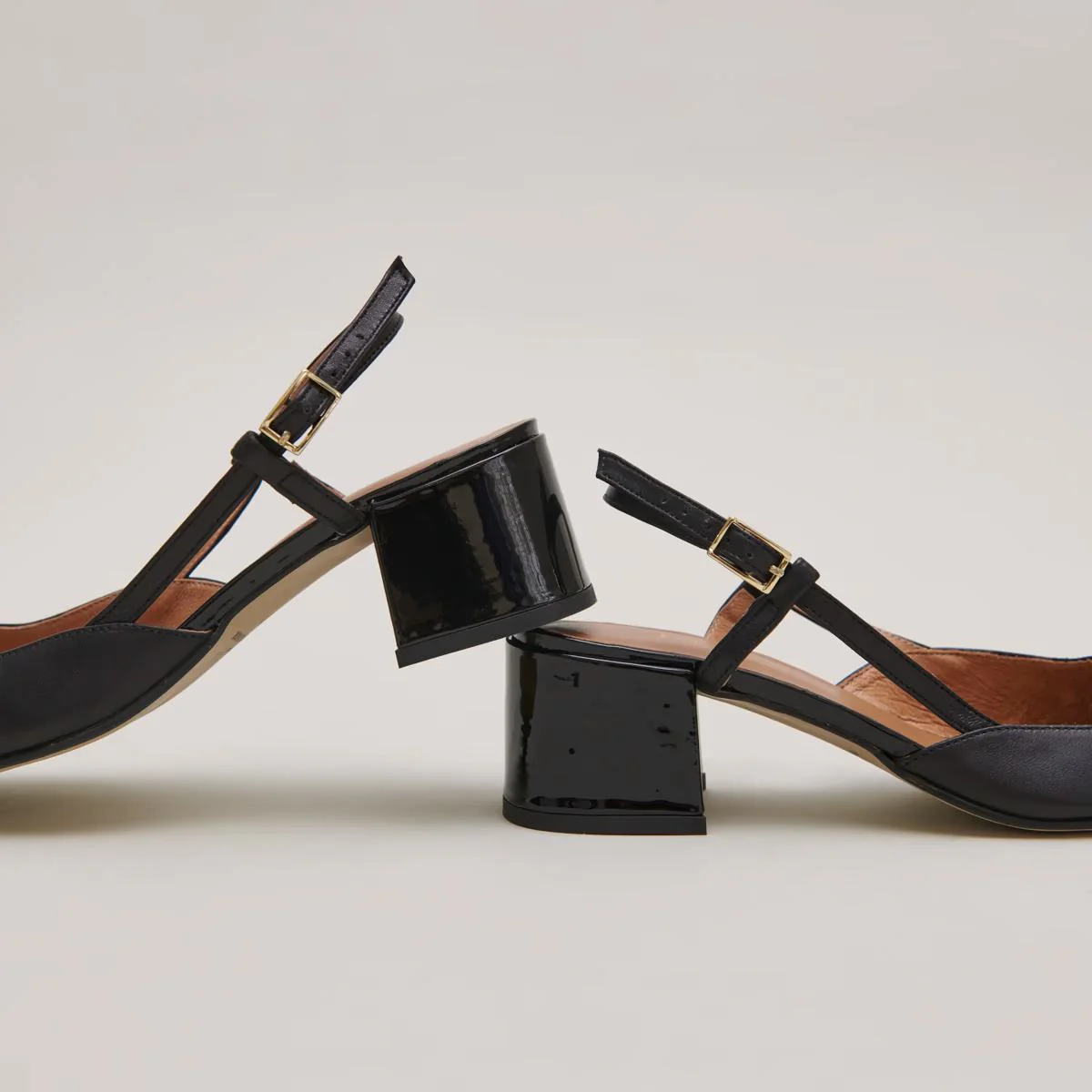 Salomes/babies Dhapopy Vernis/cuir Noir-noir - Image 5