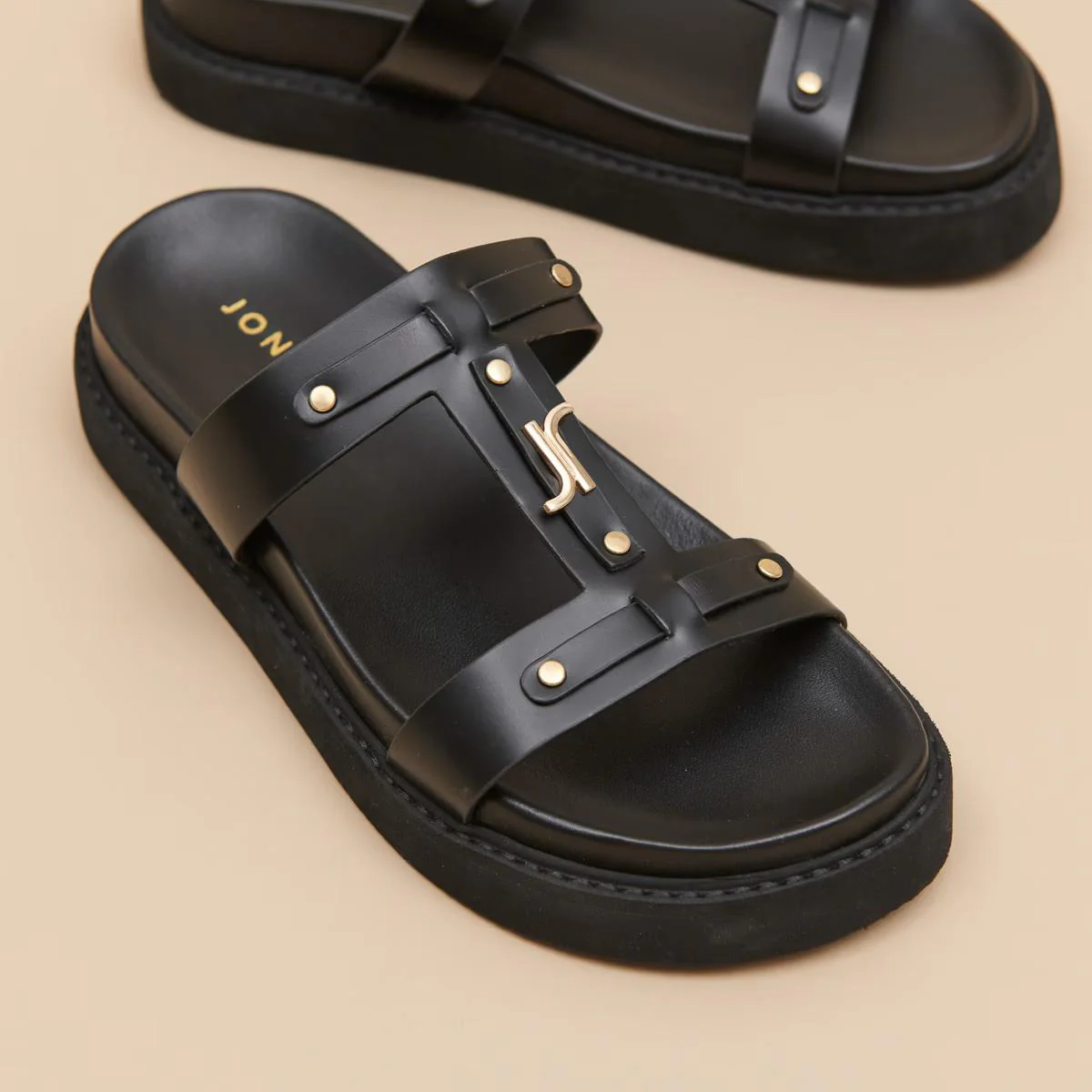 Sandales Luana Cuir Glace Noir - Image 3