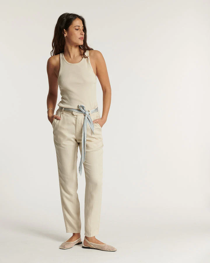 Women's Thea Pleated Wide-Leg Pants Tencel - Ecume - Image 3