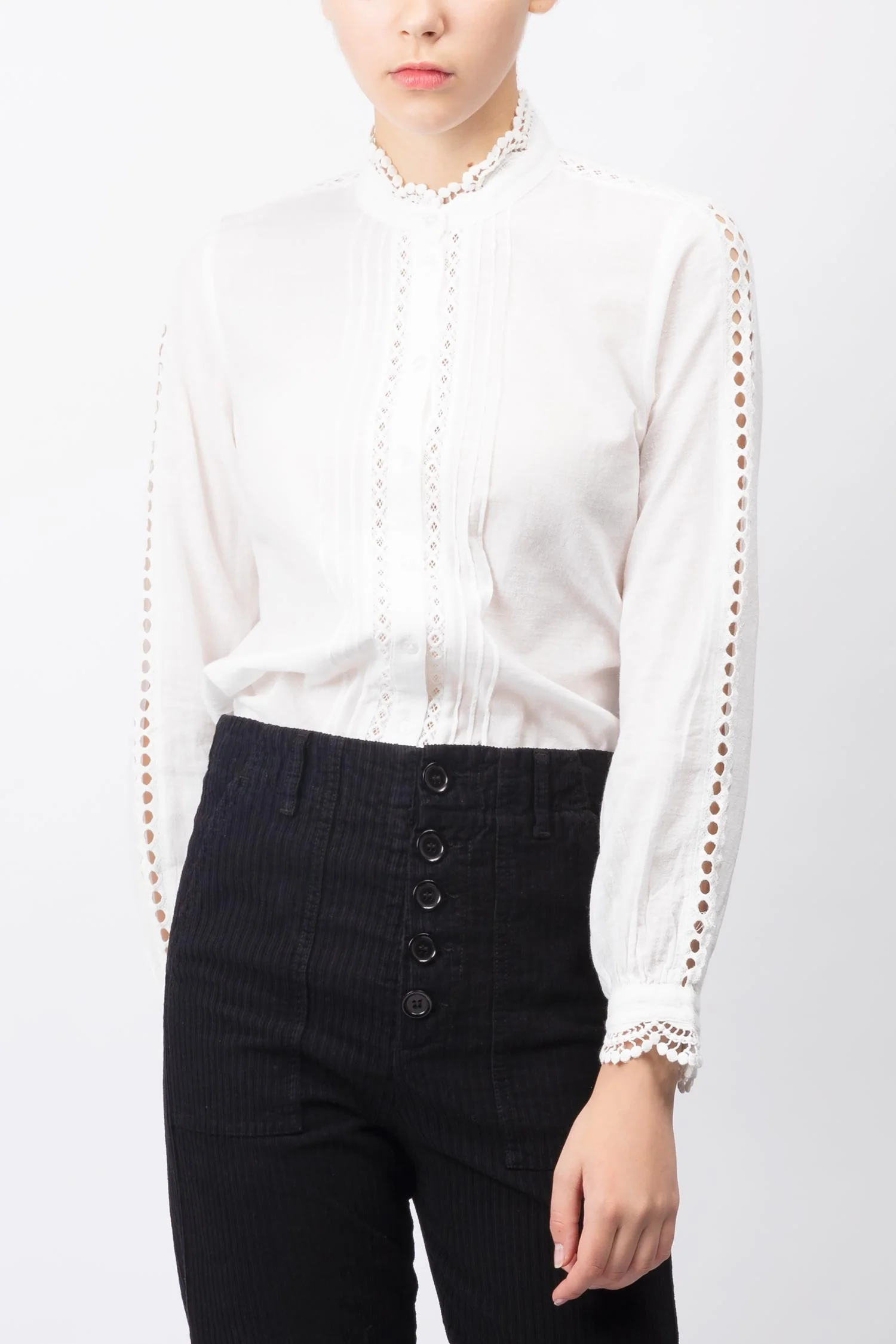 Lace Trimmed Cotton Shirt - Image 2