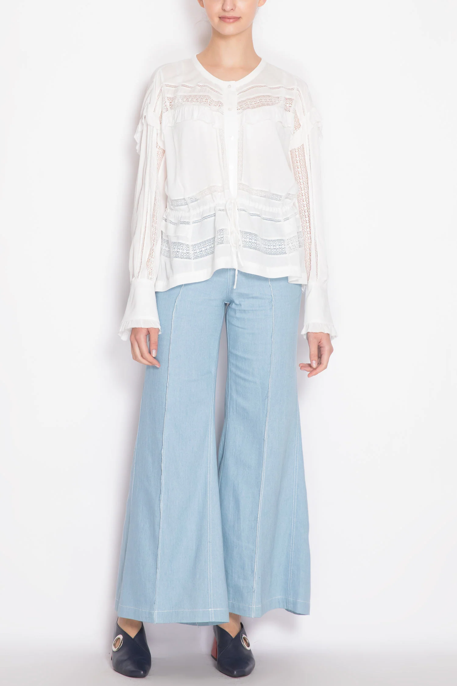 Laced Long-sleeve Blouse - Image 4