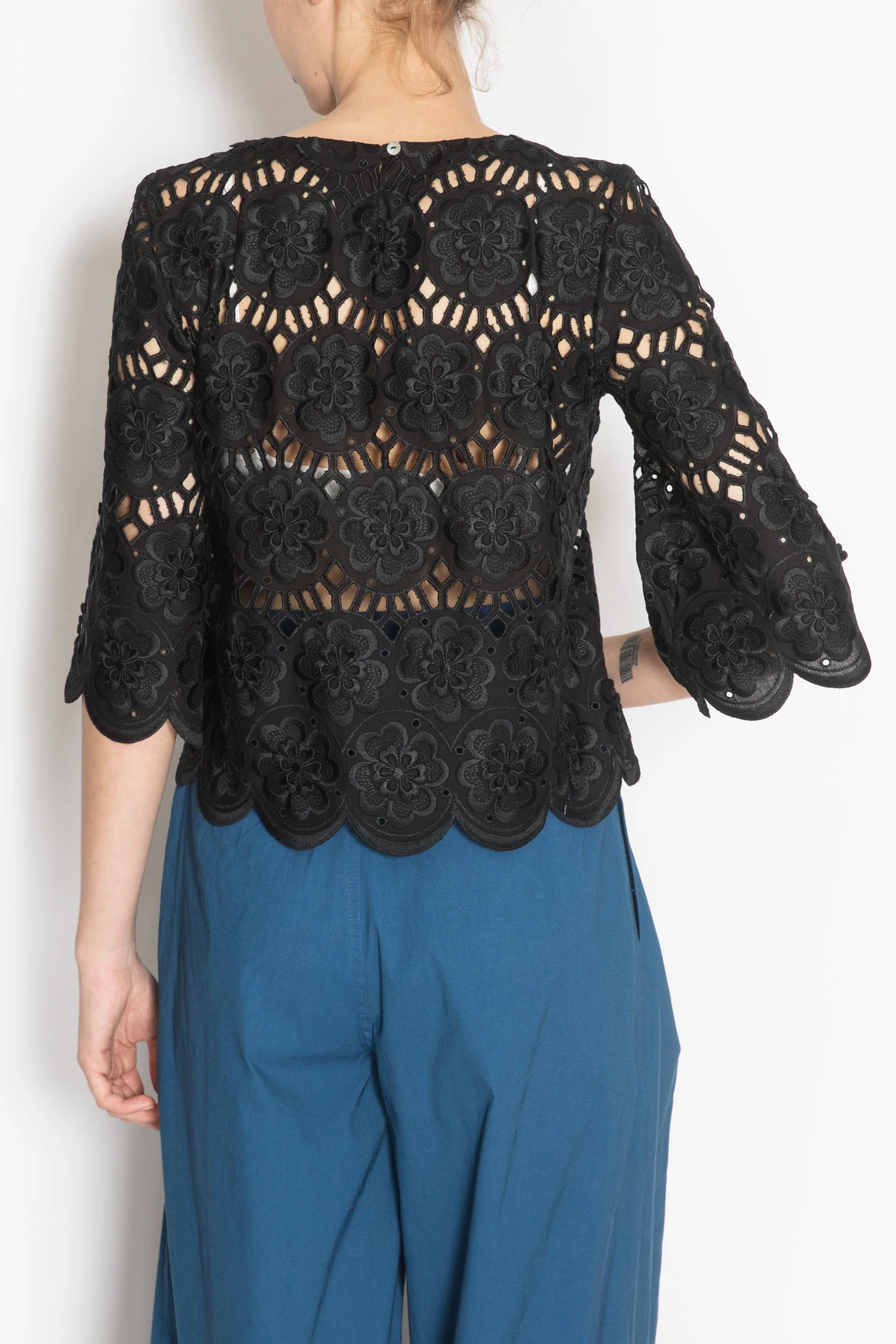 Lasercut Cropped Blouse - Image 2