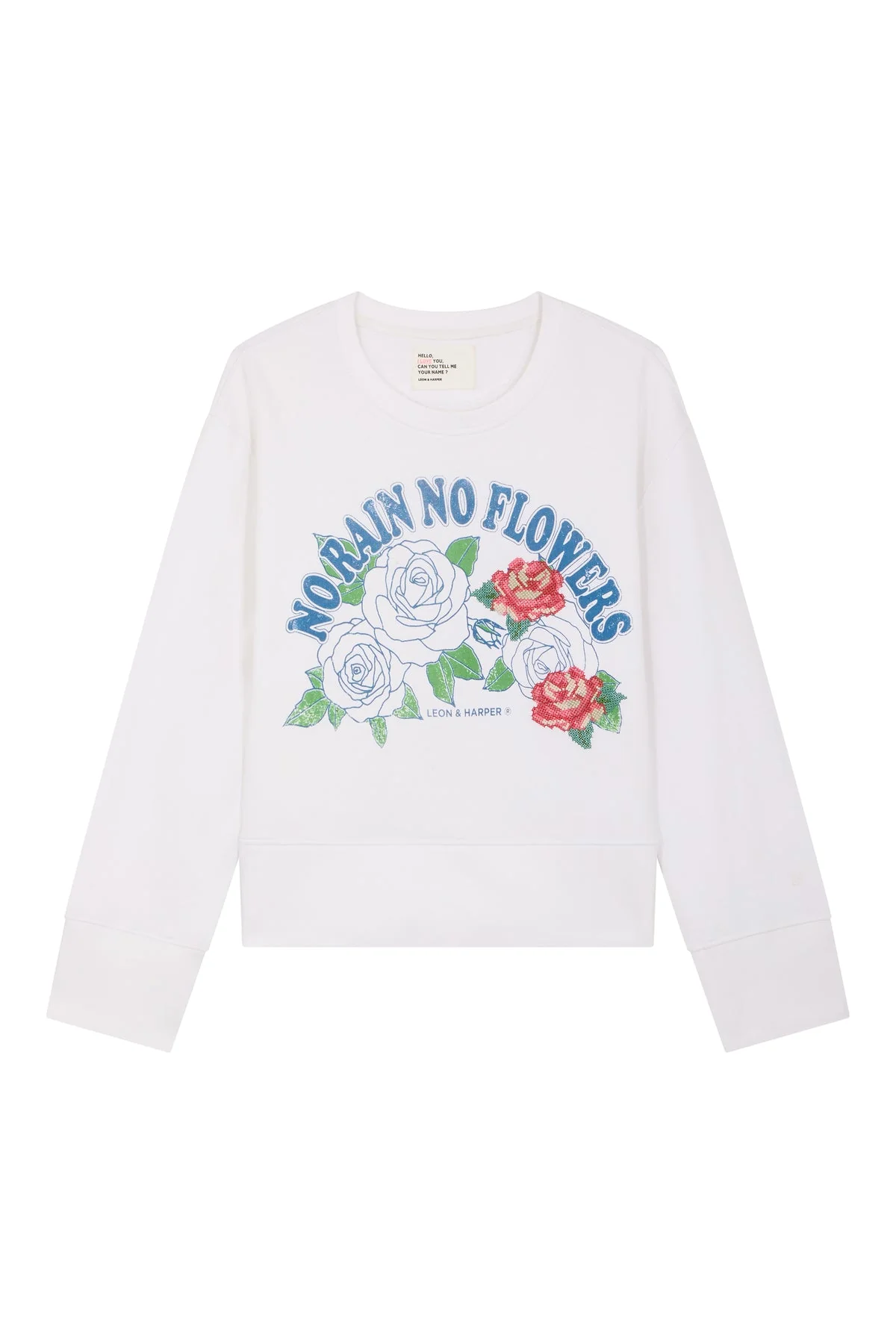 Women's Sweatshirt Soft Cotton Fleece - Rain White
