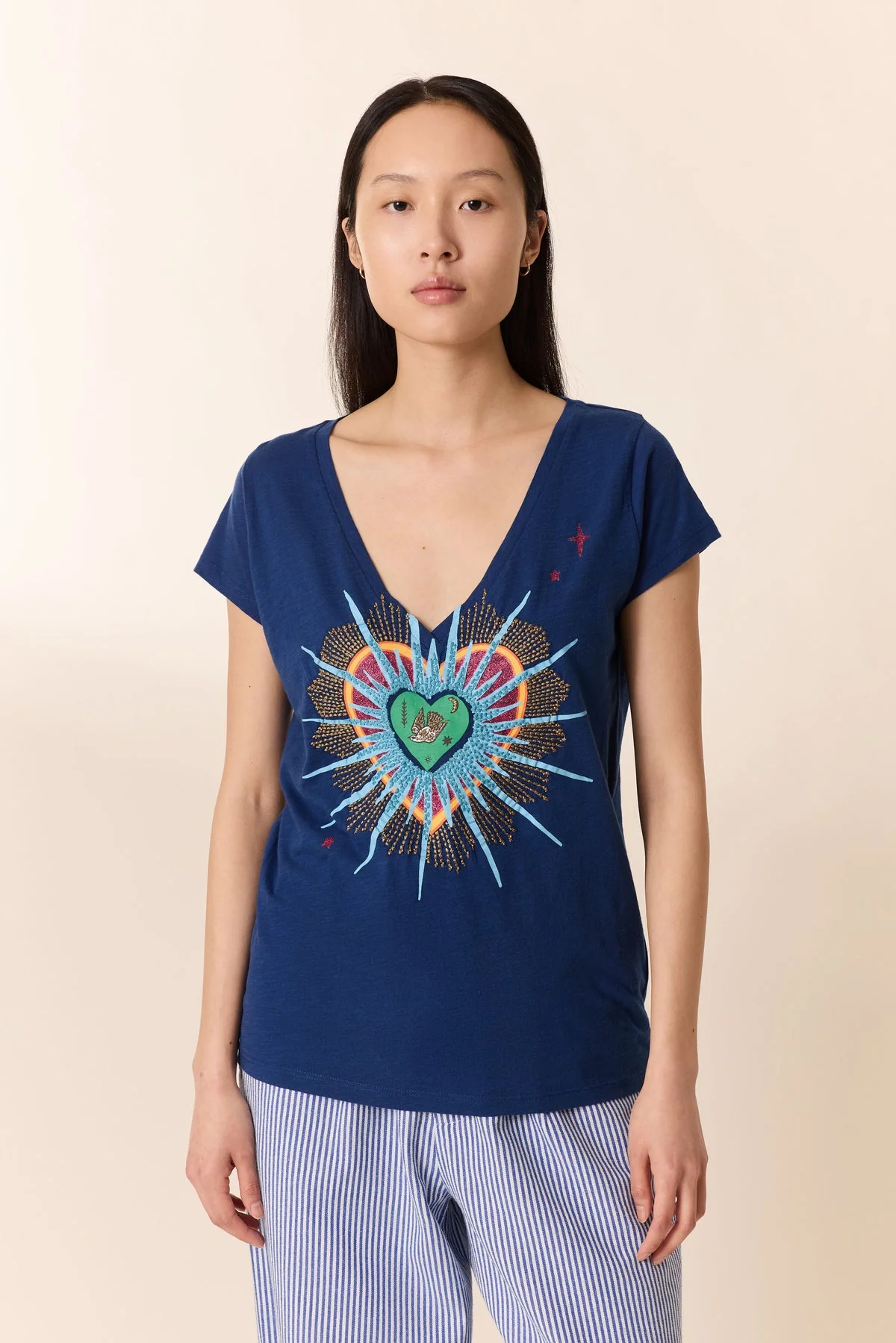 Unisex T-Shirt 100% Cotton Jersey Knit Fabric - Exvo Blue - Image 3