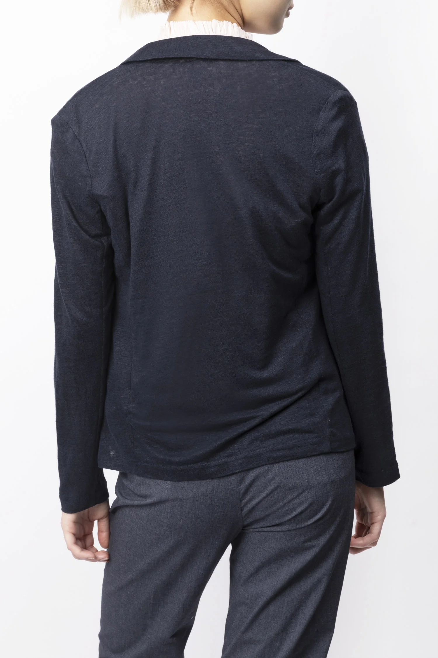 Linen Blend Knit Blazer - Image 2