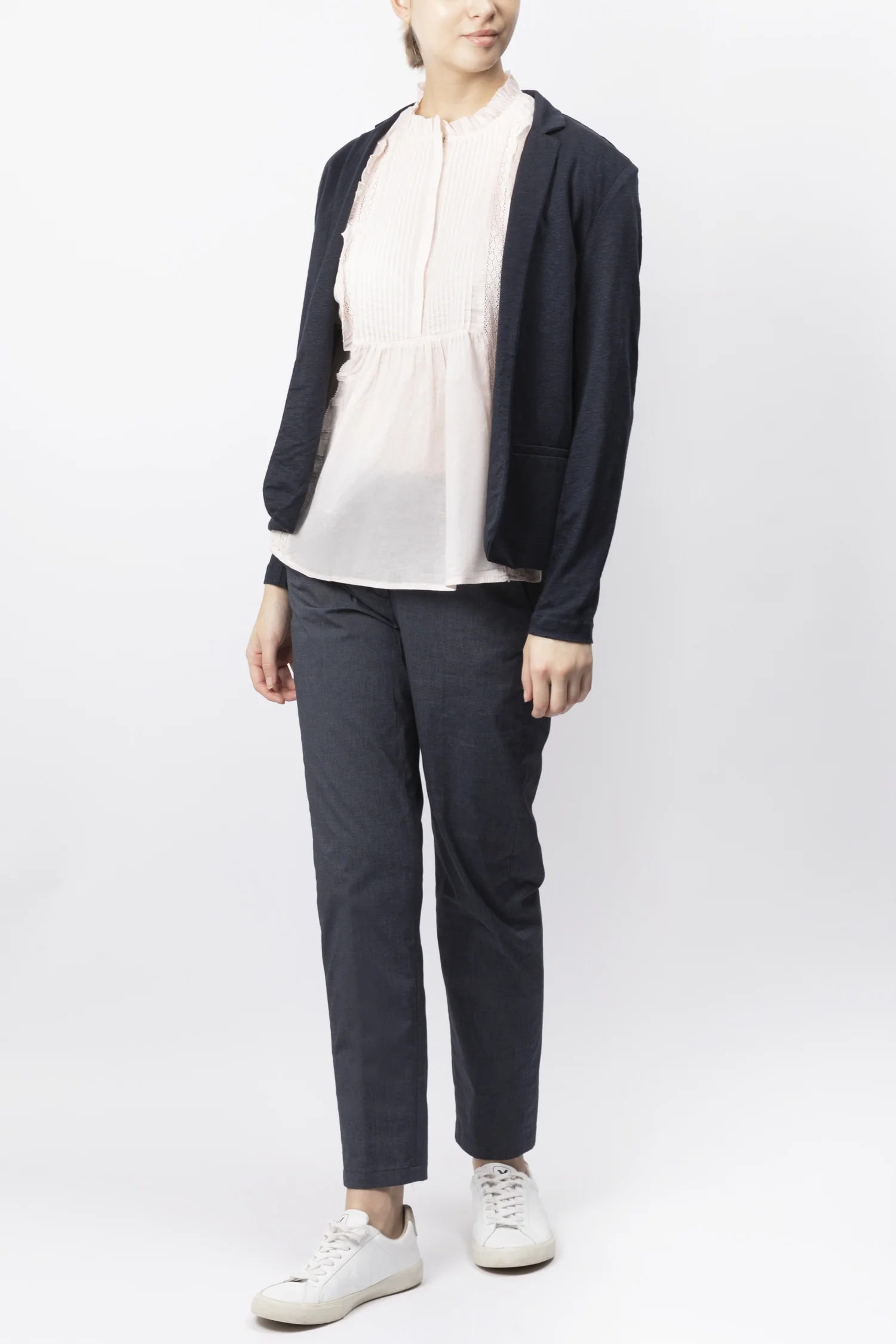 Linen Blend Knit Blazer - Image 4