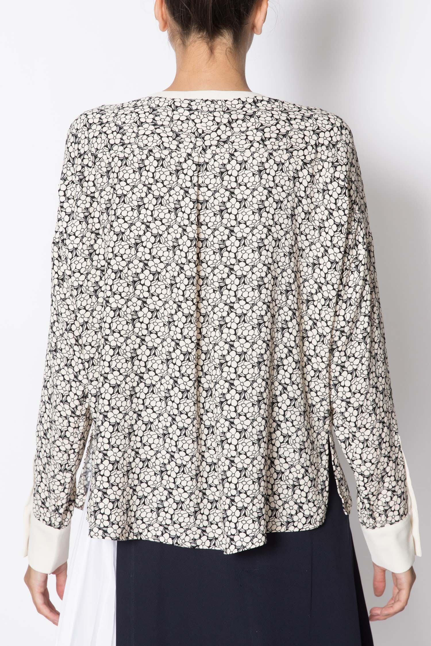 Long Sleeved Contrast Blouse - Image 3