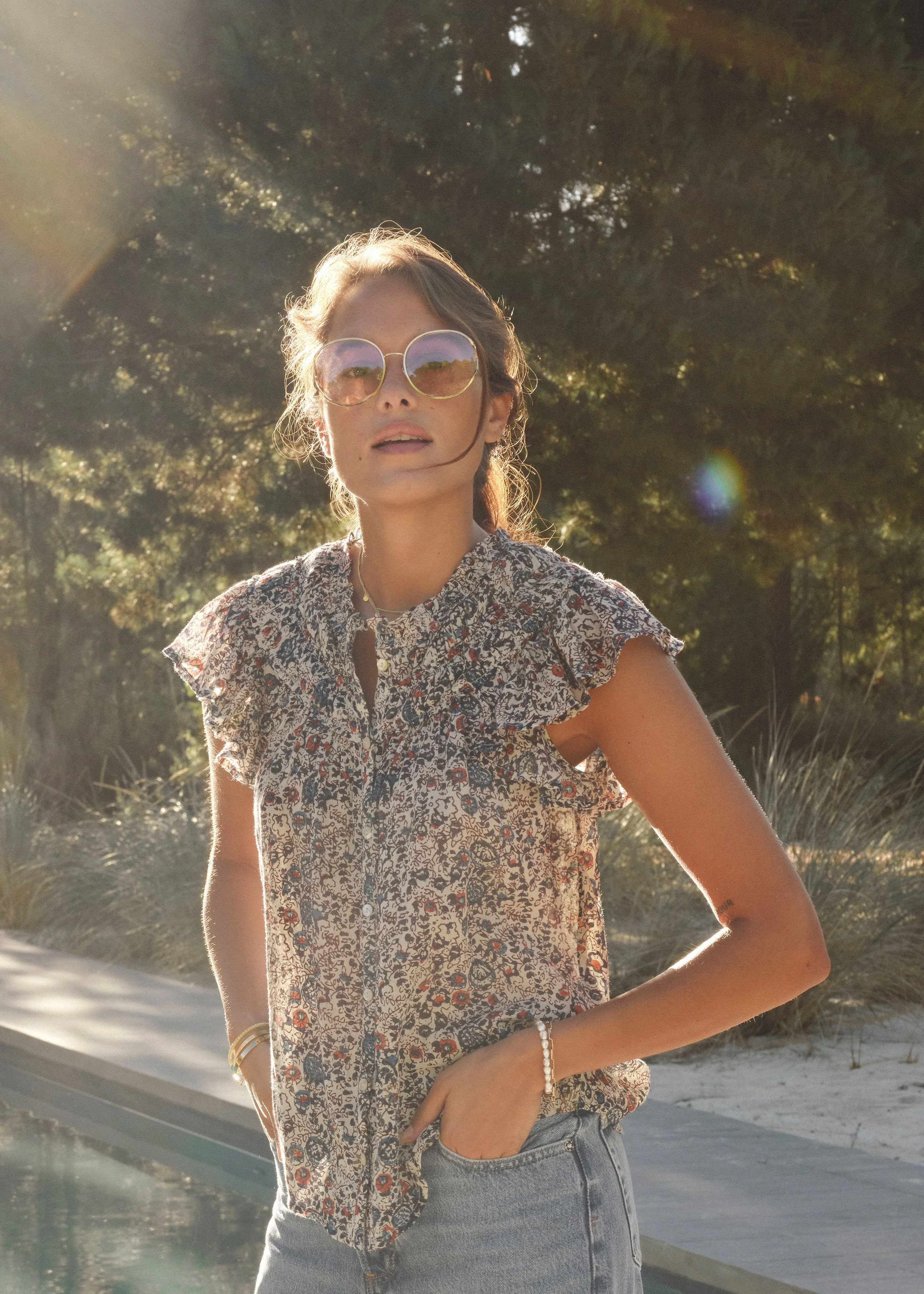 Blouse Cass 749688 Indigo-Rust - Image 5