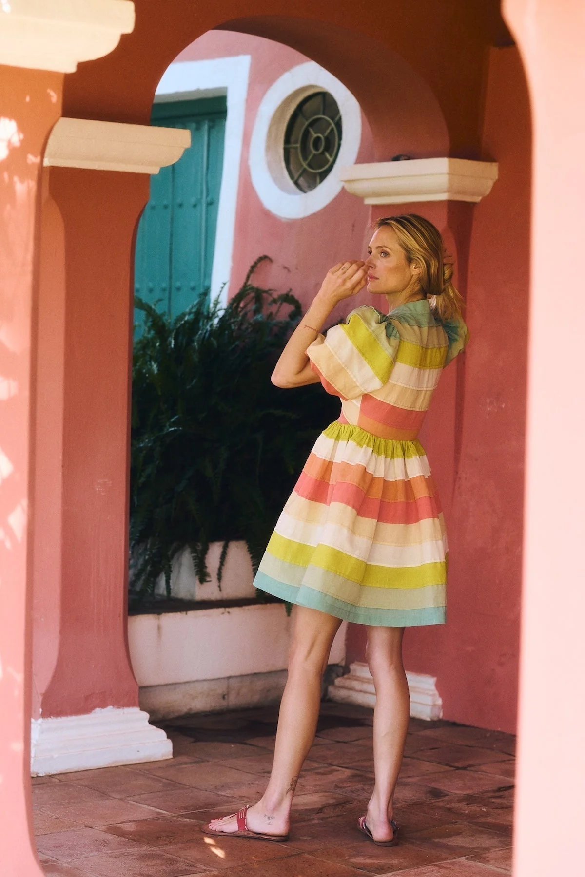 Dress Daisy Dress Mint-Coral - Image 3
