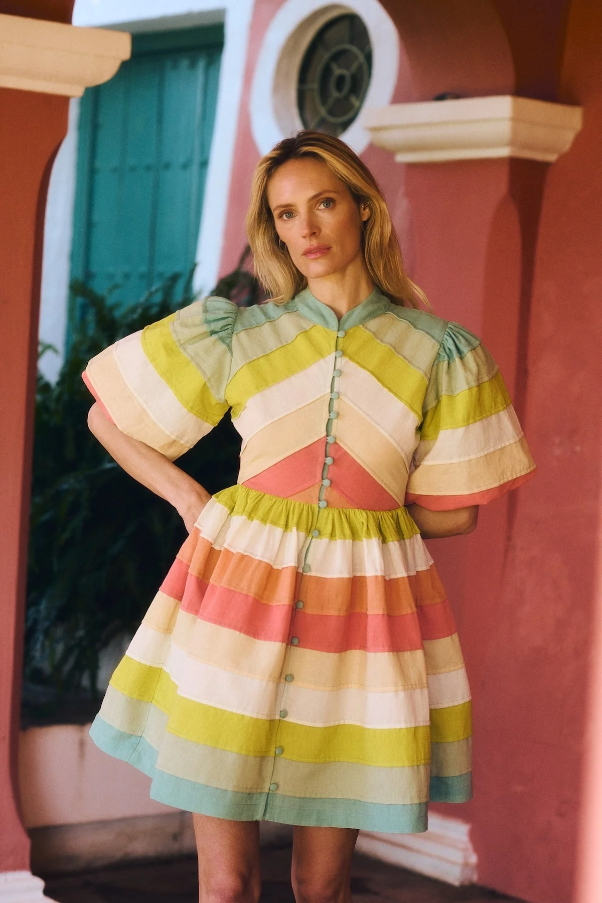 Dress Daisy Dress Mint-Coral - Image 4