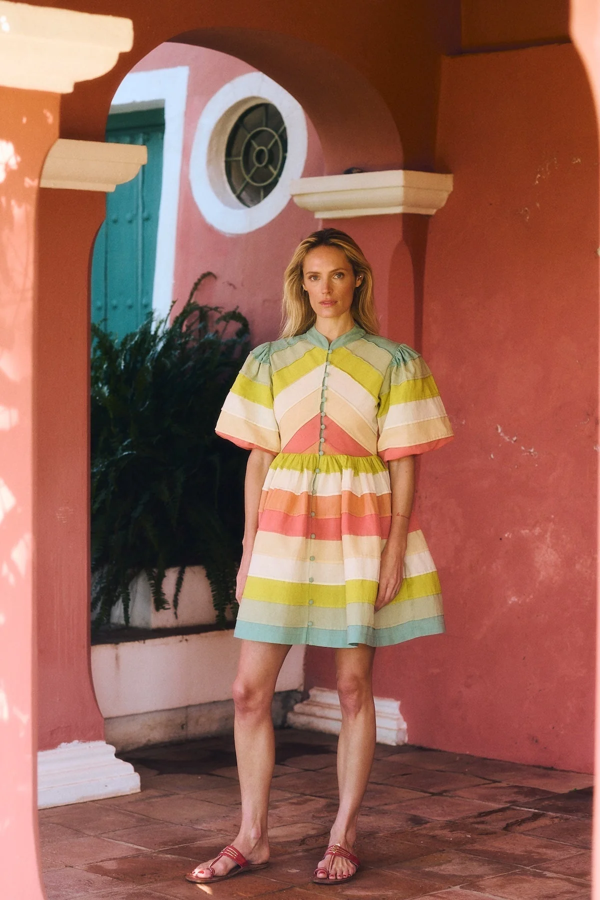 Dress Daisy Dress Mint-Coral - Image 5